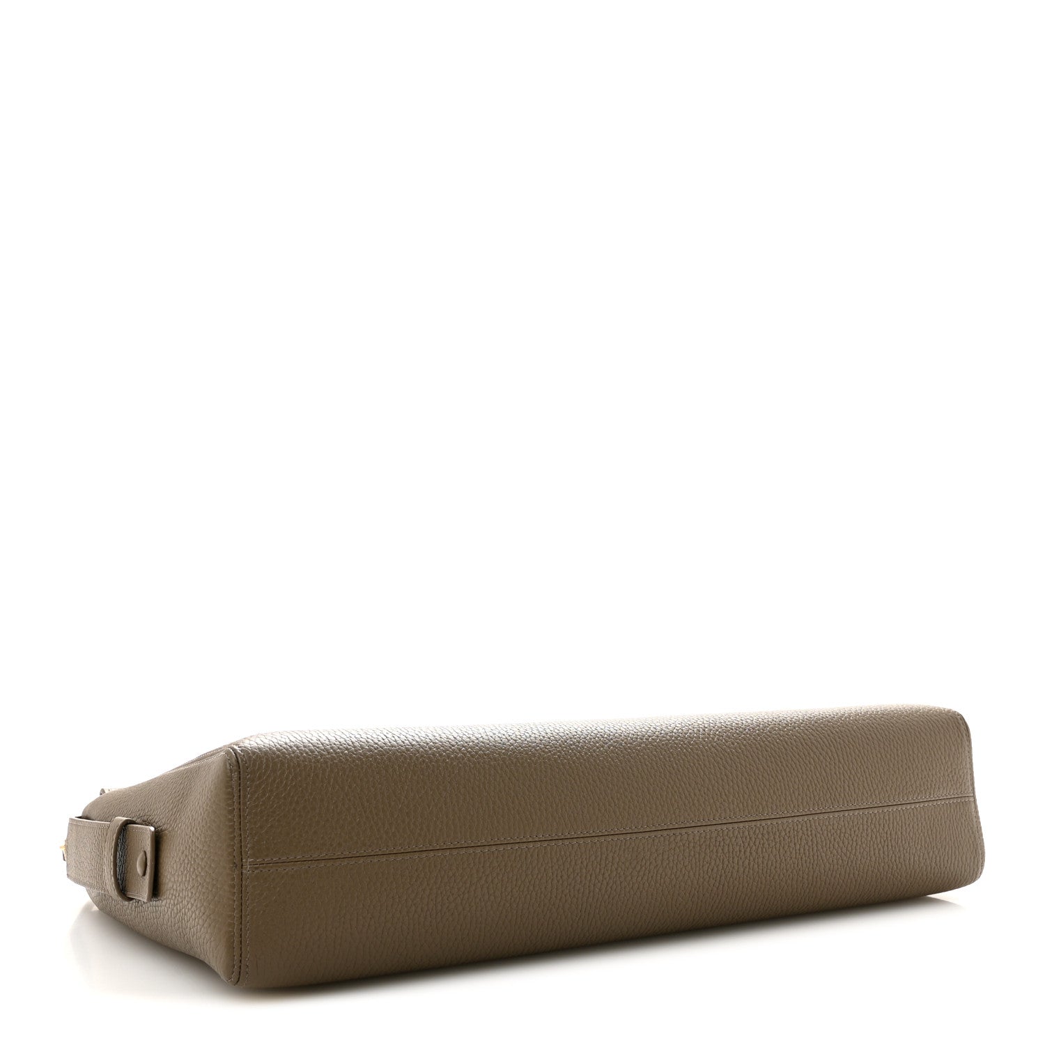 Grained Calfskin Large Zipped Pouch Dark Khaki — view 4