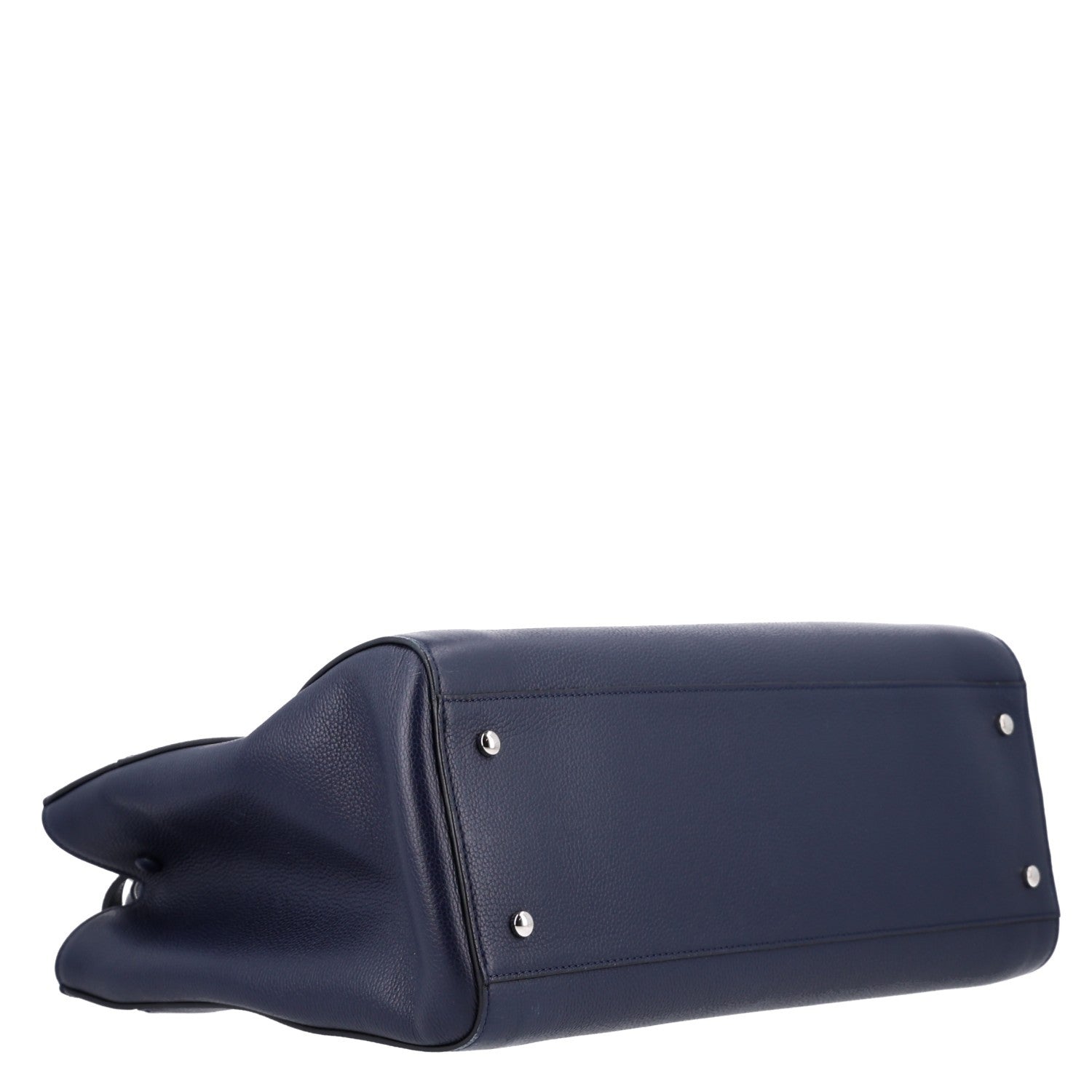 Grained Calfskin Large Neo Executive Shopper Tote Dark Blue — view 4