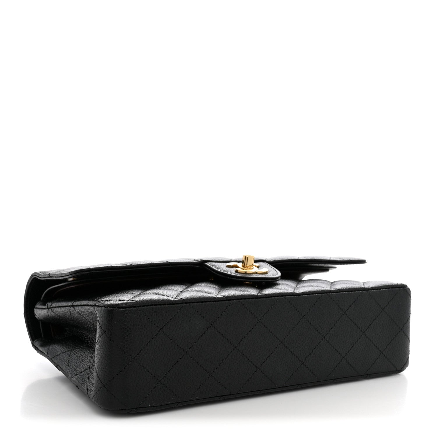 Caviar Quilted Medium Double Flap Black — view 4