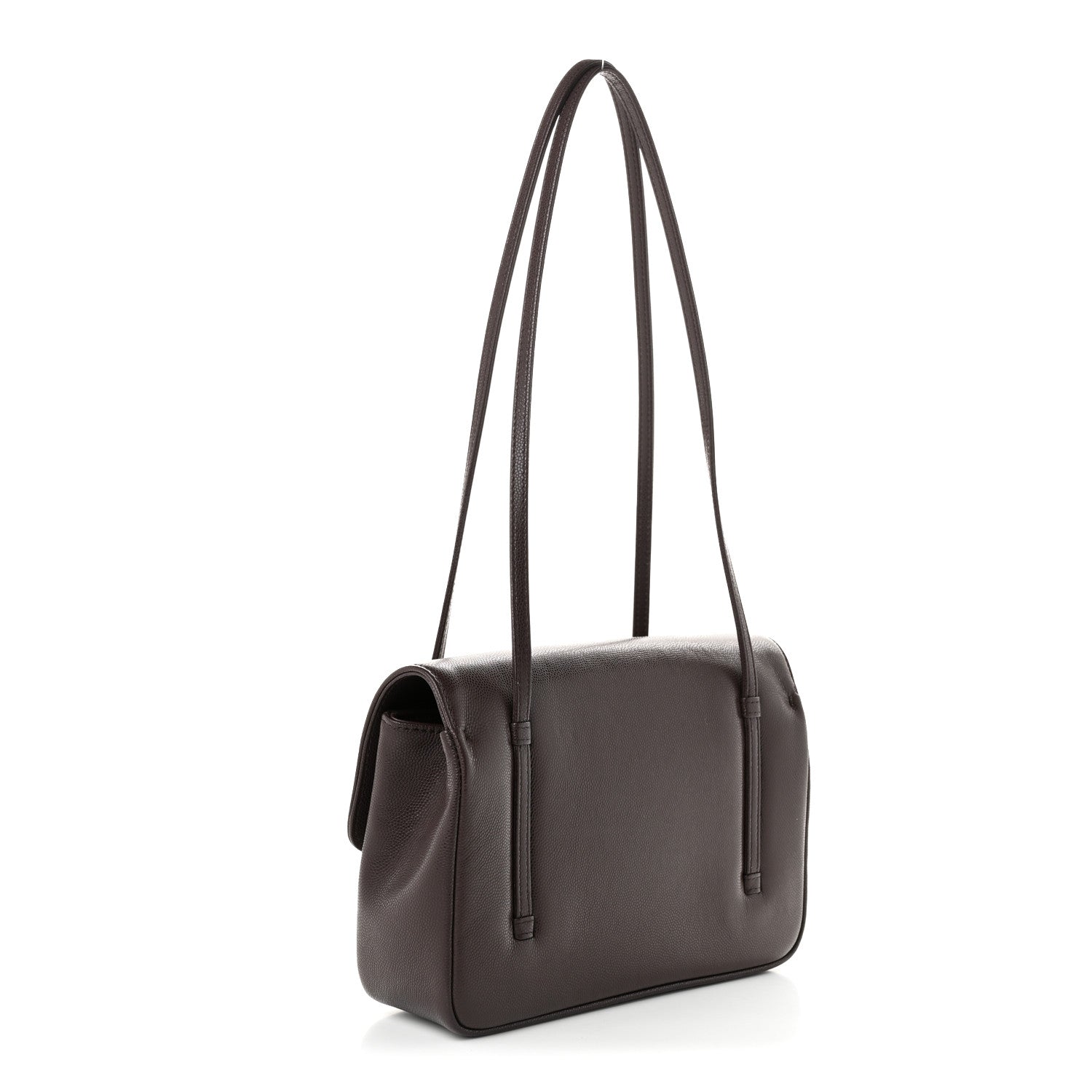 Shiny Caviar Preppy Coco Small Flap Dark Brown — view 2