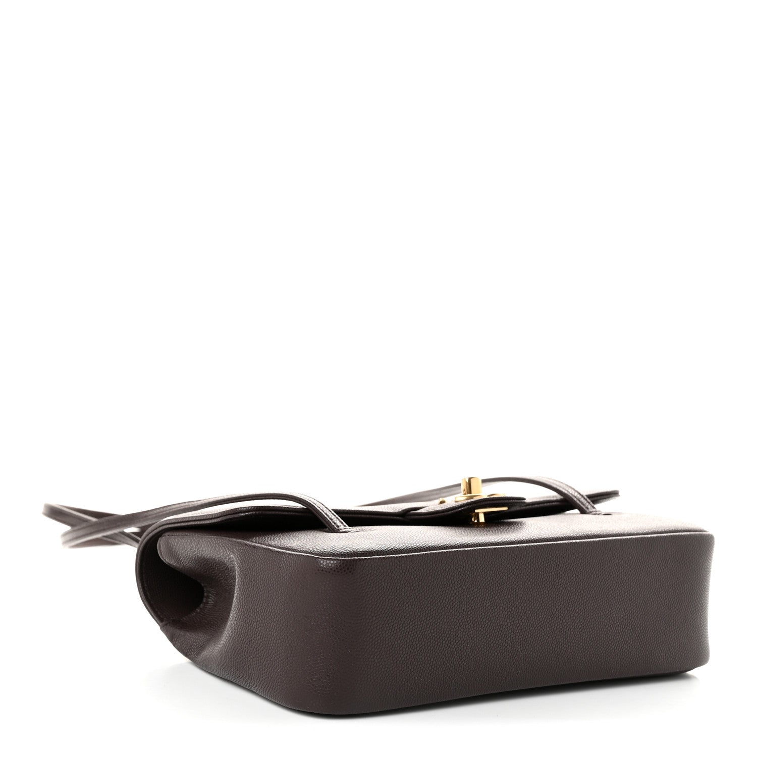 Shiny Caviar Preppy Coco Small Flap Dark Brown — view 4