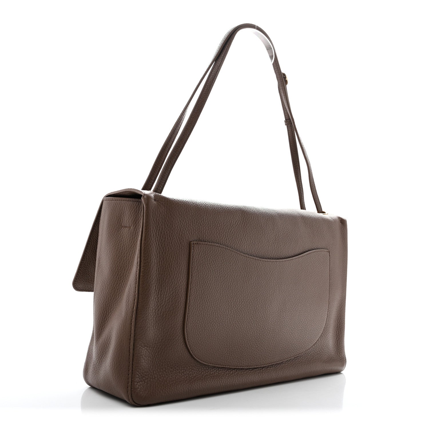 Grained Calfskin Souplissimo Maxi Flap Light Brown — view 3