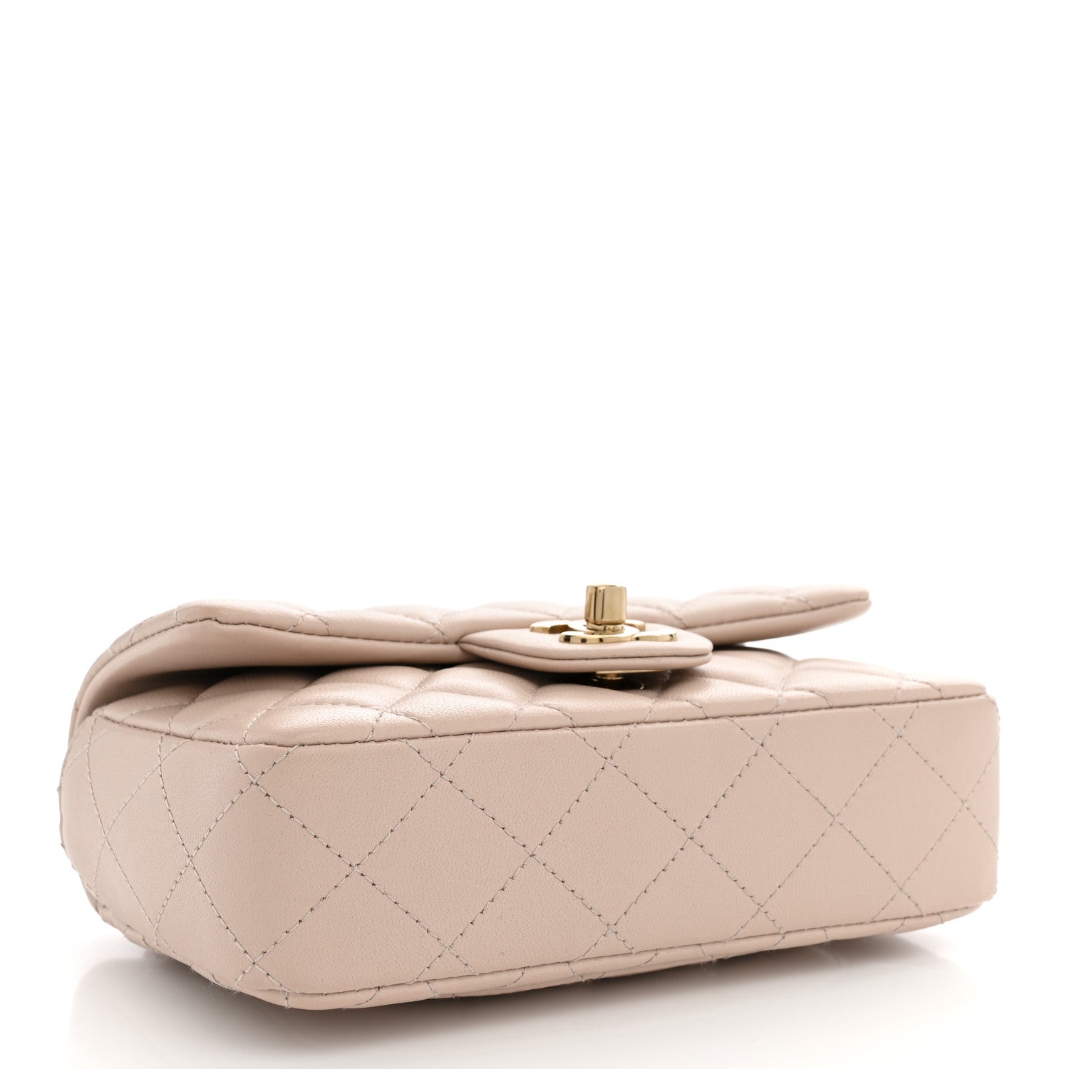 Lambskin Quilted Mini Rectangular Flap Pink — view 4