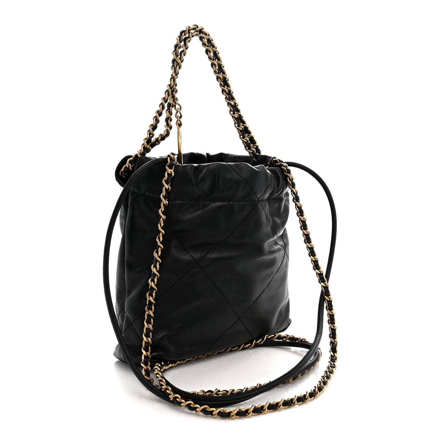 Shiny Calfskin Quilted Mini Chanel 22 Black — view 3