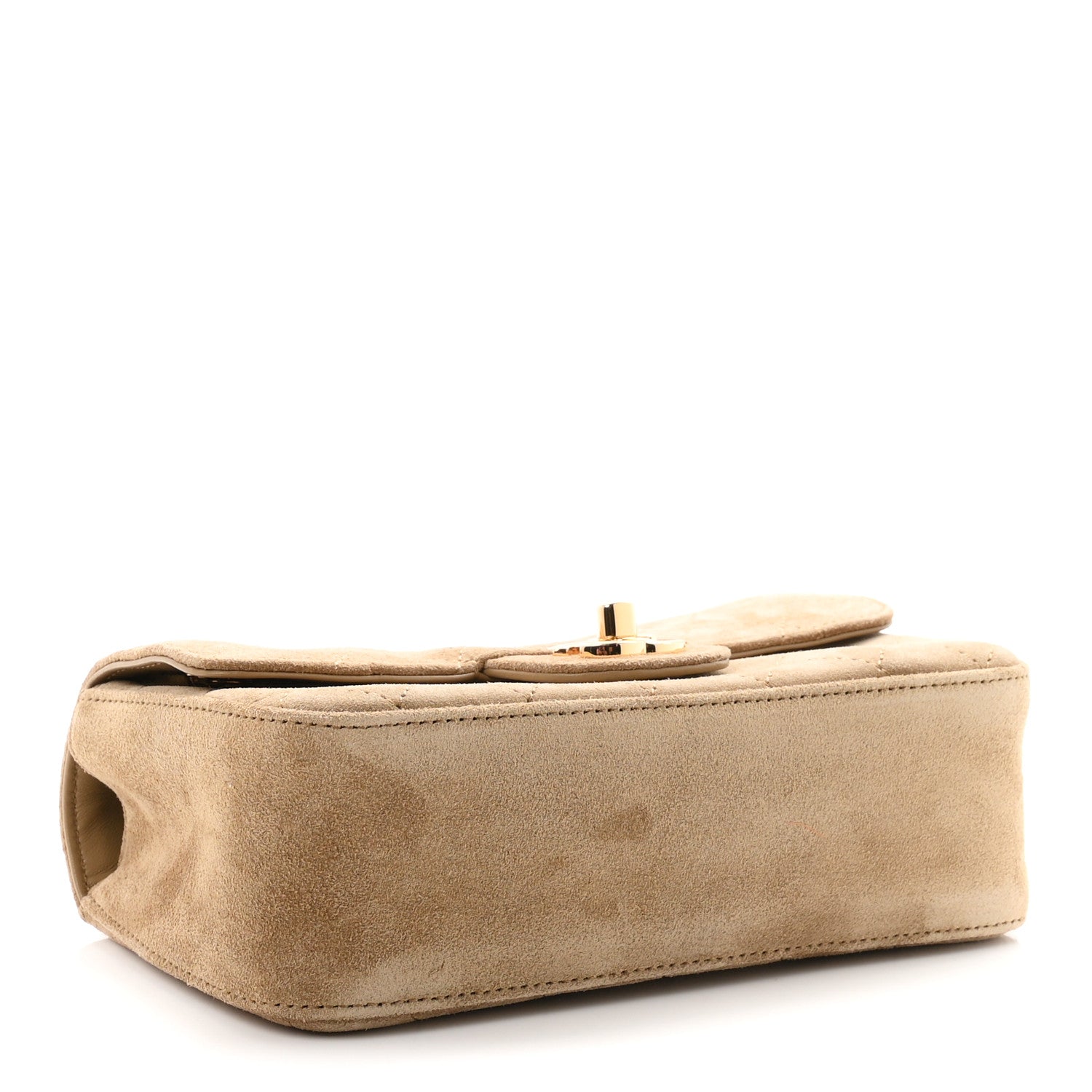 Suede Calfskin Mini Souplissimo Flap Dark Beige — view 4
