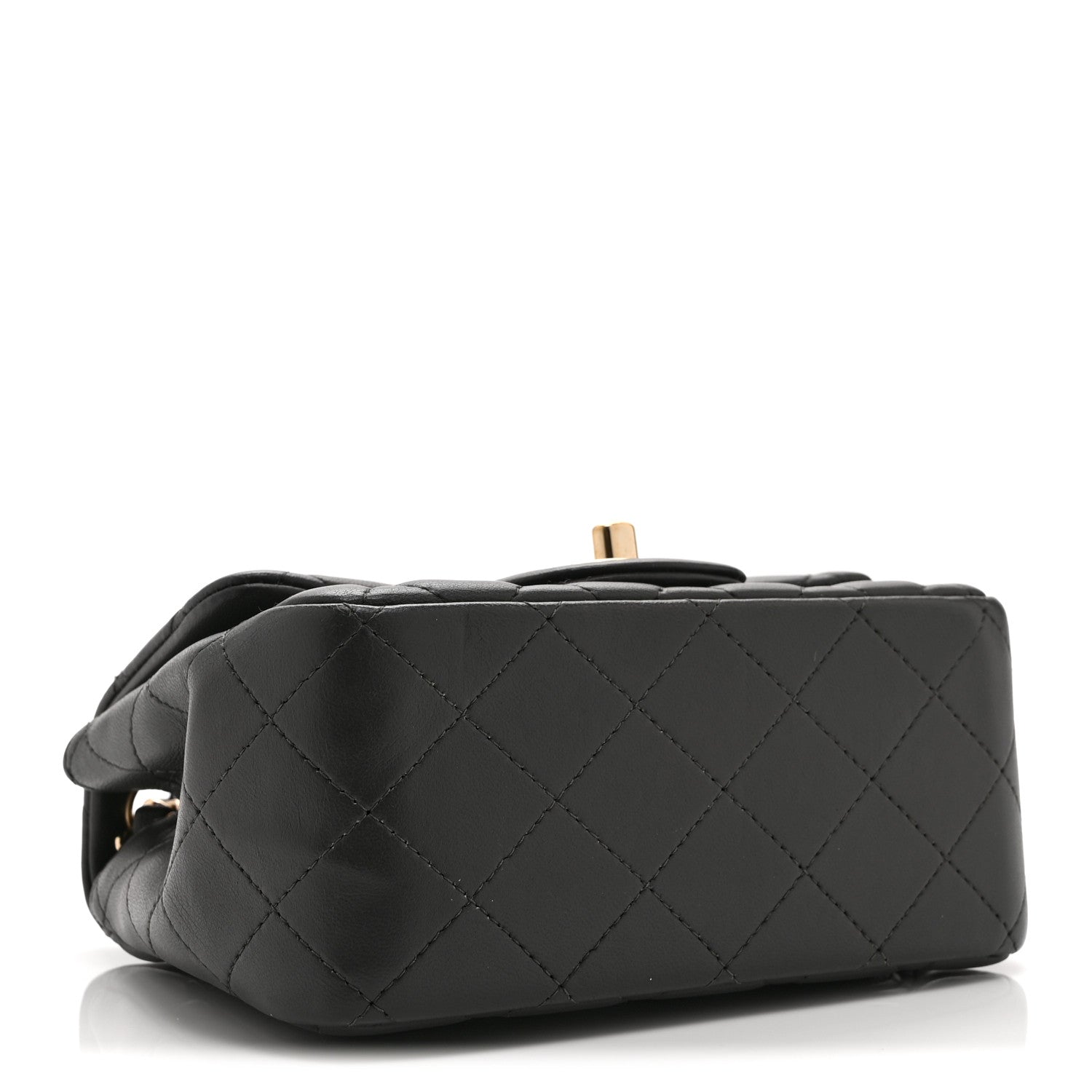 Lambskin Quilted Mini Square Flap Dark Grey — view 4