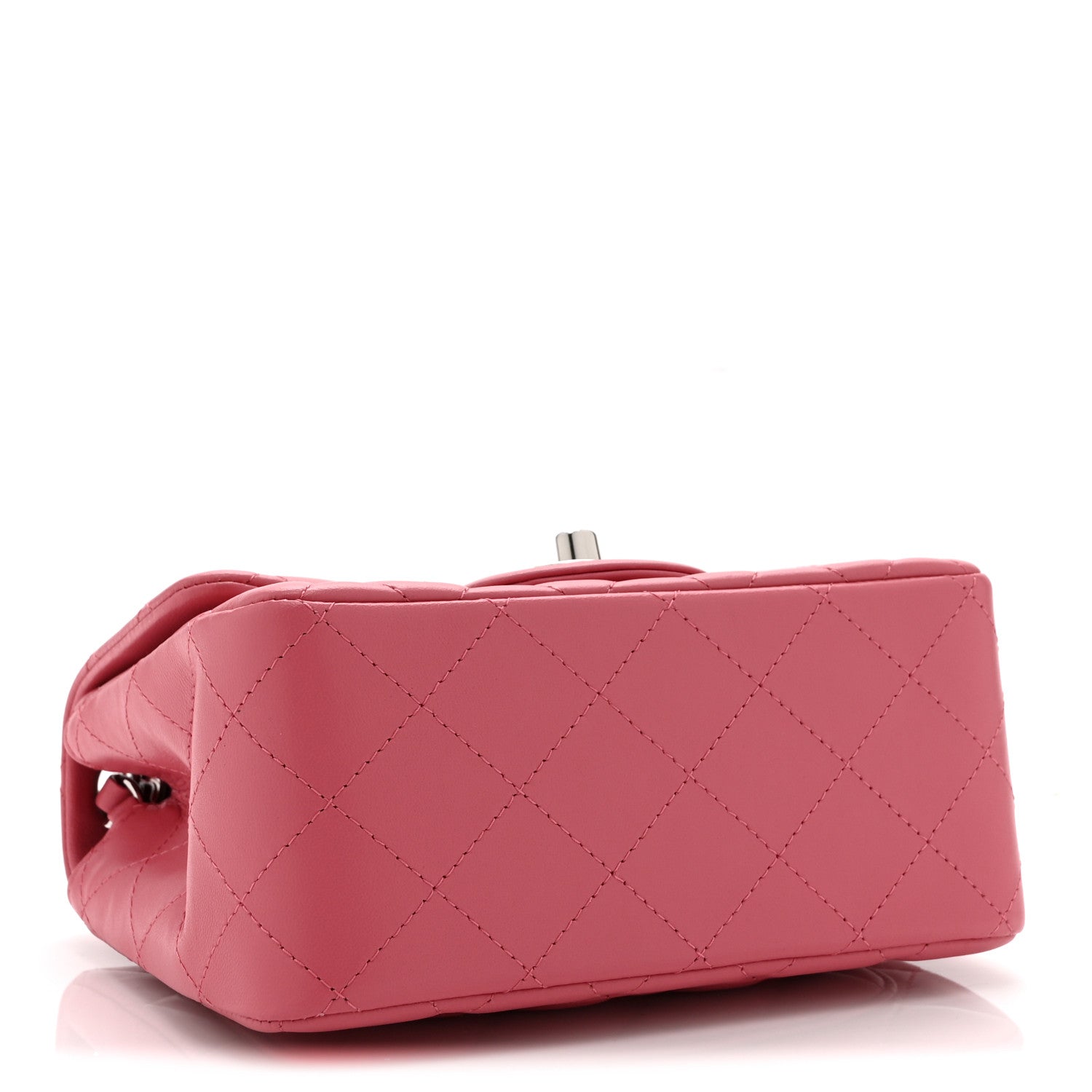 Lambskin Quilted Mini Square Flap Pink — view 4