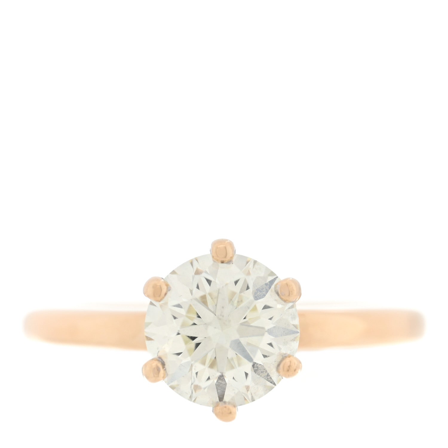14K Yellow Gold Diamond 1.90ct Solitaire Engagement Ring 52 6