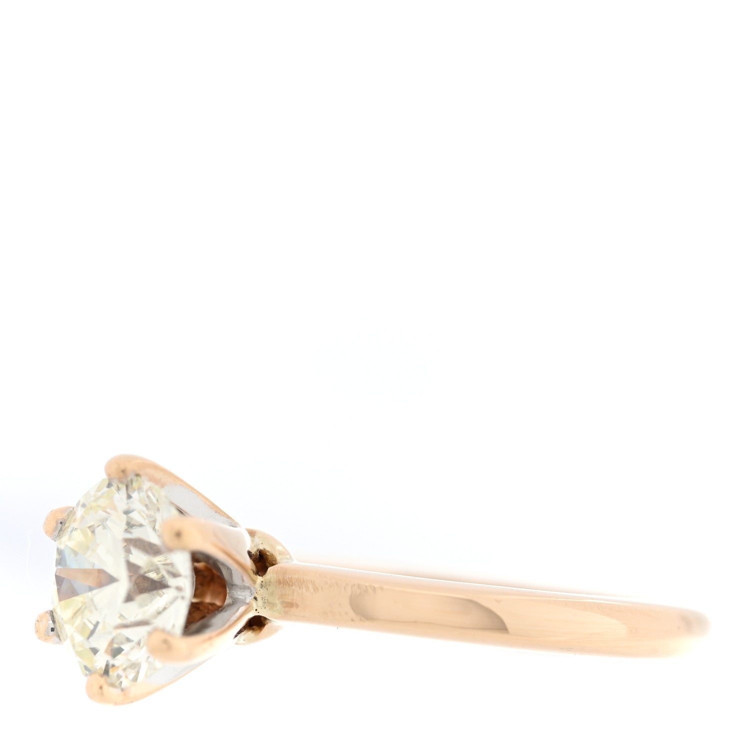14K Yellow Gold Diamond 1.90ct Solitaire Engagement Ring 52 6 — view 3