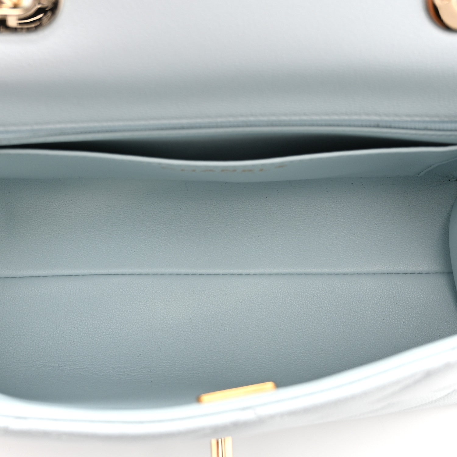 Caviar Quilted Mini Retro Twist Top Handle Flap Light Blue — view 5