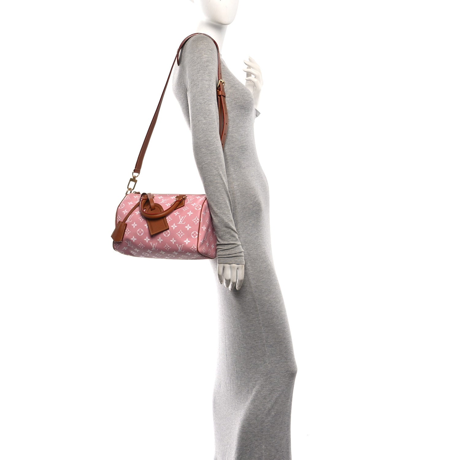 Calfskin Monogram Speedy P9 Bandouliere 25 Pink Sakura — view 2