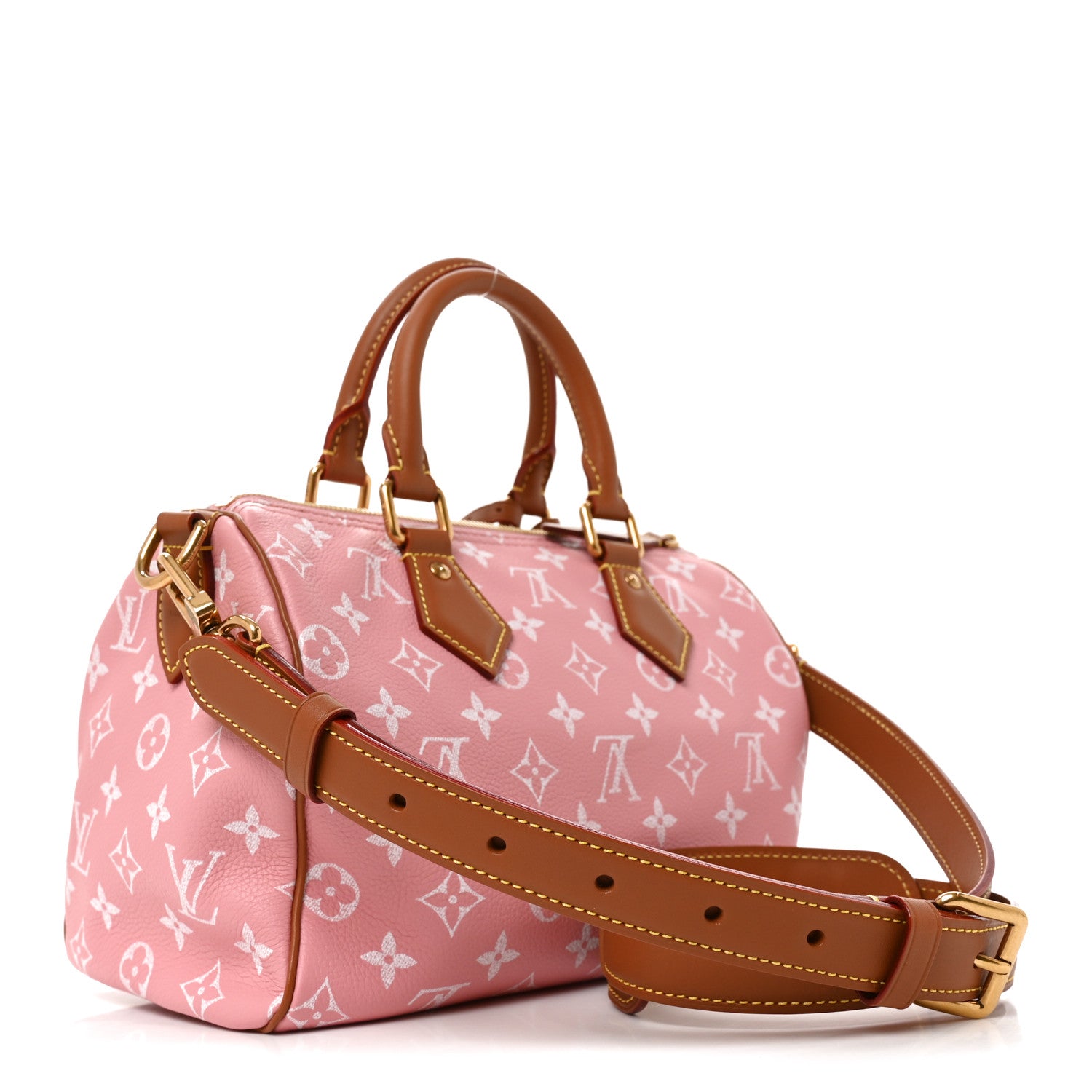Calfskin Monogram Speedy P9 Bandouliere 25 Pink Sakura — view 3