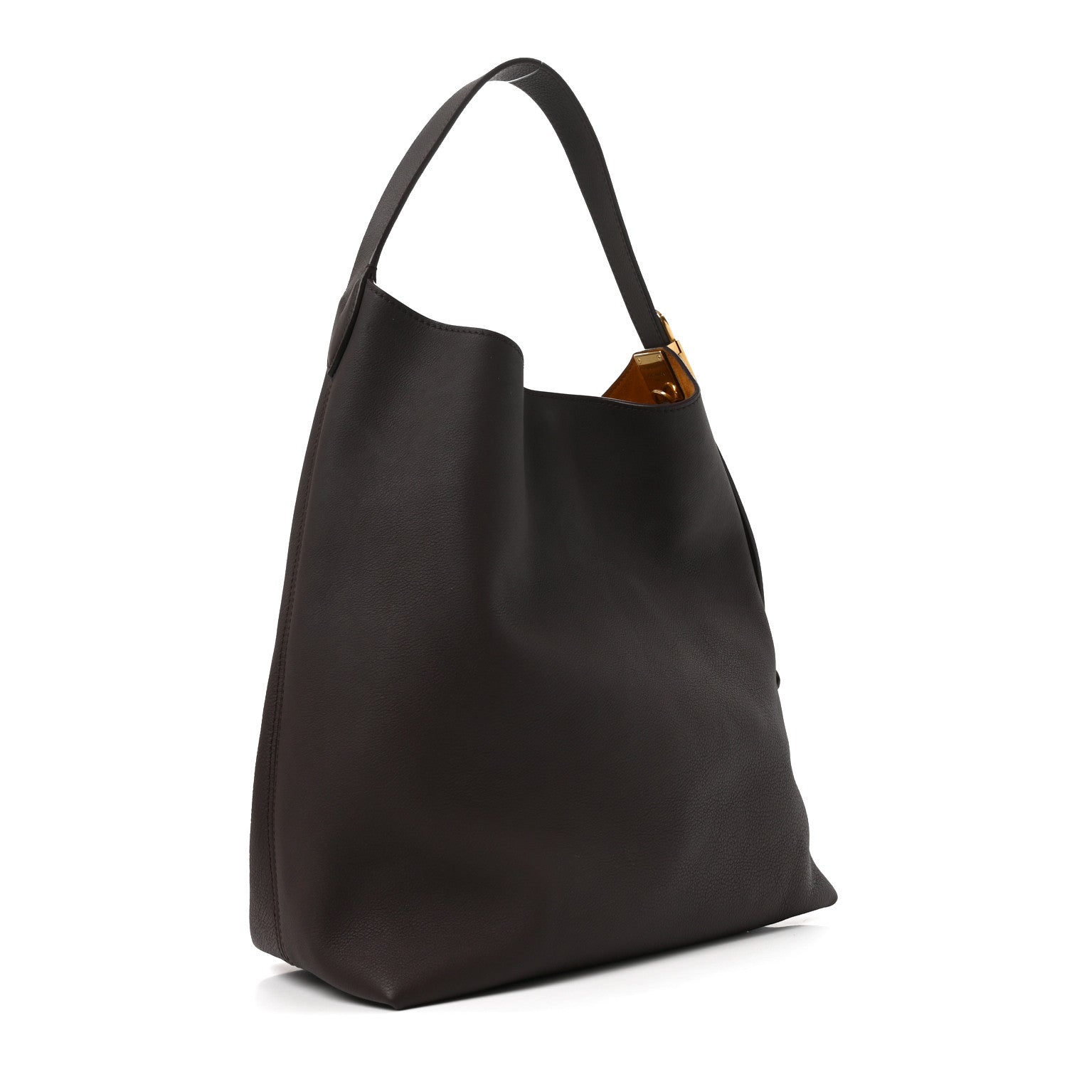 Grained Calfskin Low Key Hobo MM Chocolate — view 3