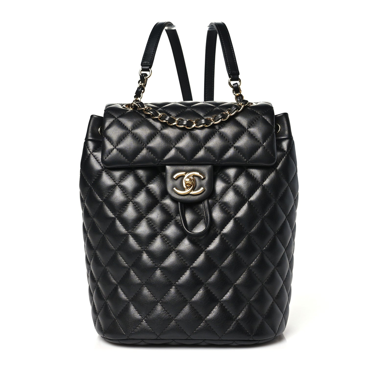 Calfskin Quilted Small Urban Spirit Backpack Black