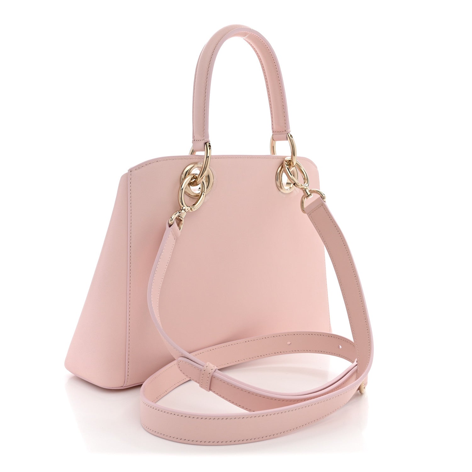 Shiny Smooth Calfskin Small Cigale Bag Rose Songe — view 3