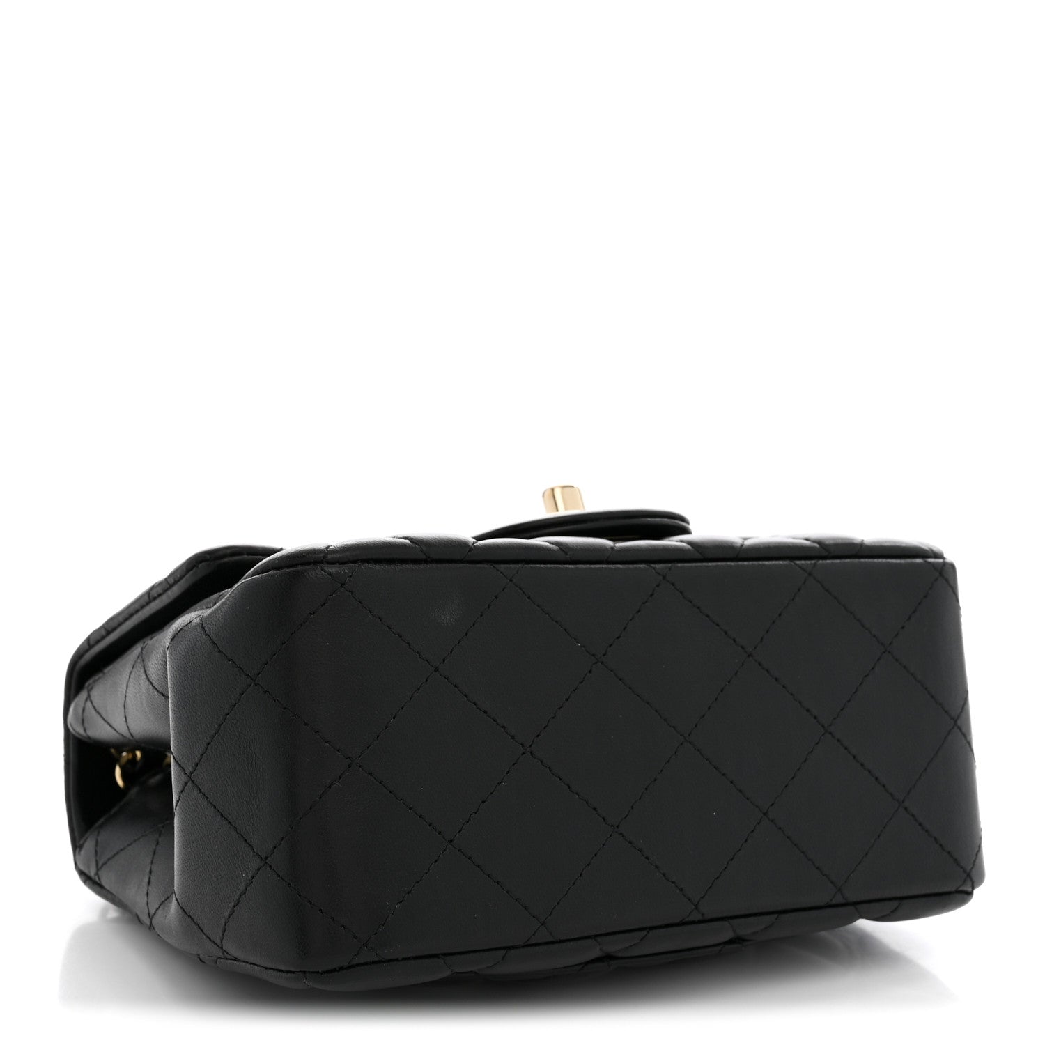 Lambskin Quilted Mini Square Flap Black — view 4