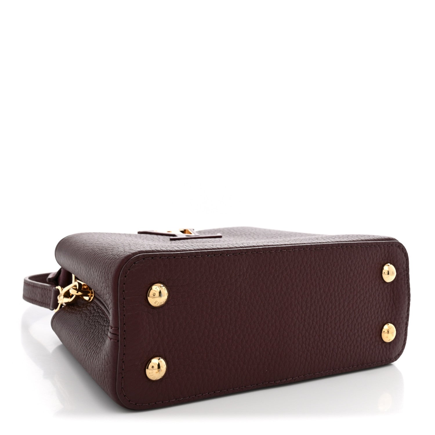 Taurillon Ostrich Mini Capucines Bordeaux — view 4