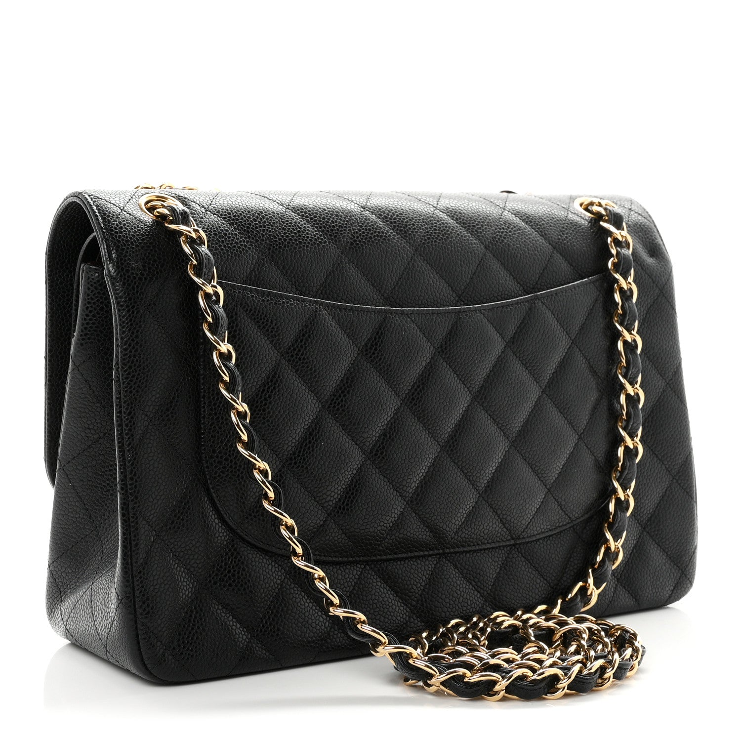 Caviar Quilted Jumbo Double Flap Black — view 3