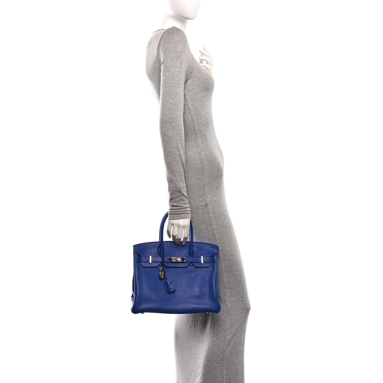 Taurillon Novillo Horseshoe Birkin 30 Bleu Brighton — view 2