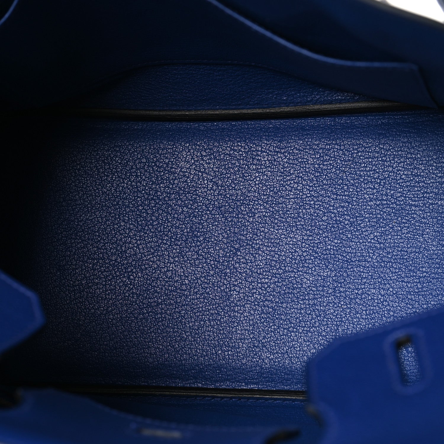 Taurillon Novillo Horseshoe Birkin 30 Bleu Brighton — view 5