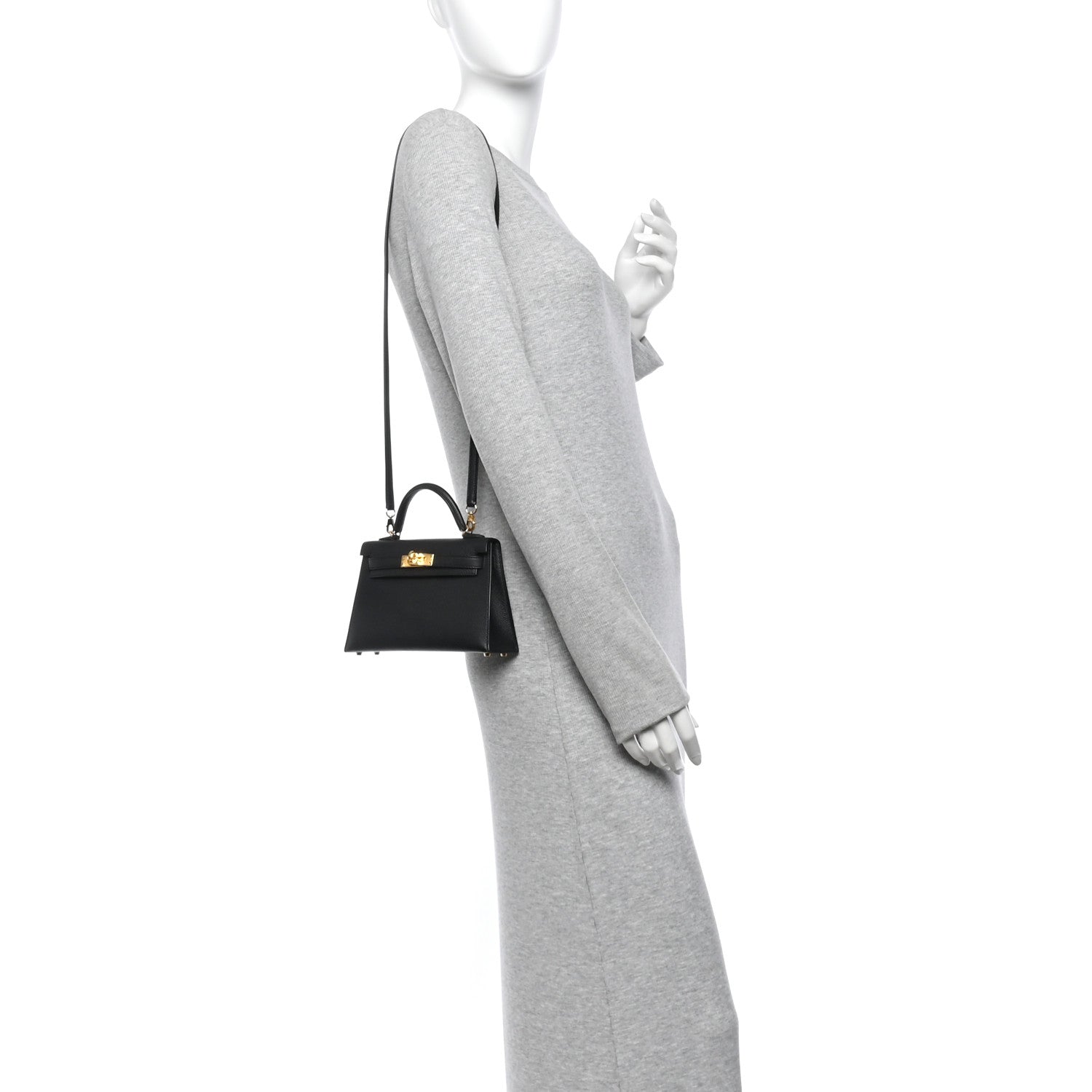 Epsom Mini Kelly Sellier 20 Black — view 3