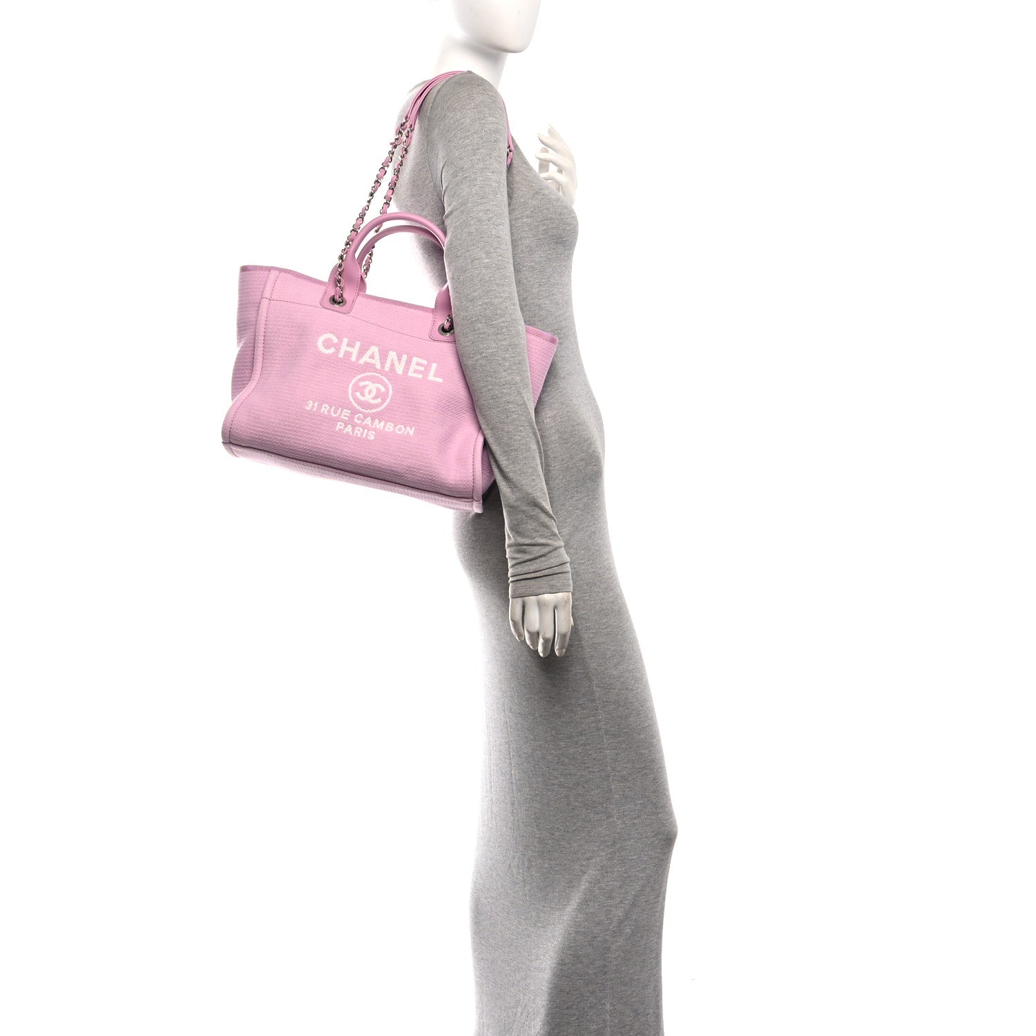 Mixed Fibers Small Deauville Tote Dark Pink — view 2