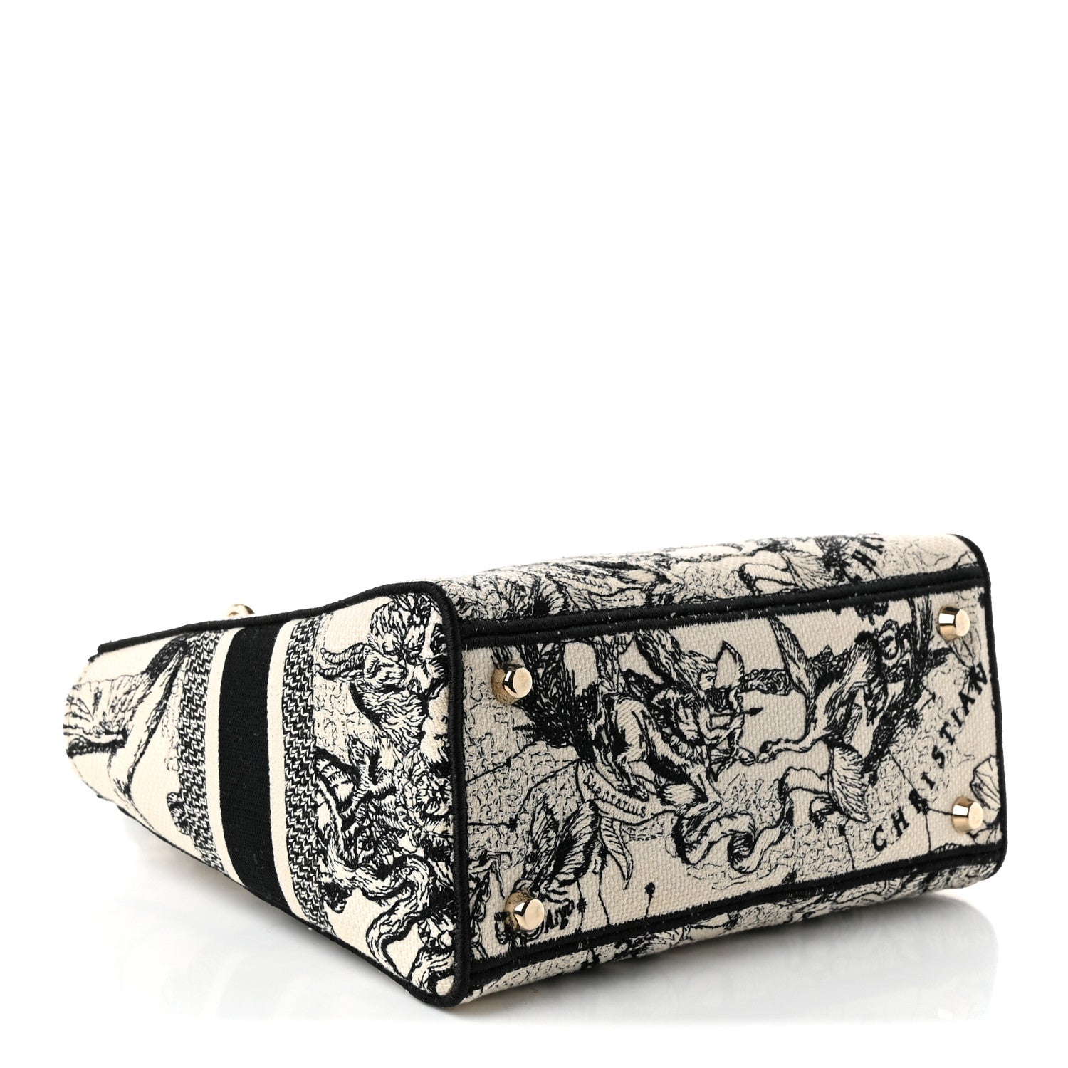 Canvas Embroidered Zodiac Toile De Jouy Medium Lady D-Lite Latte — view 4