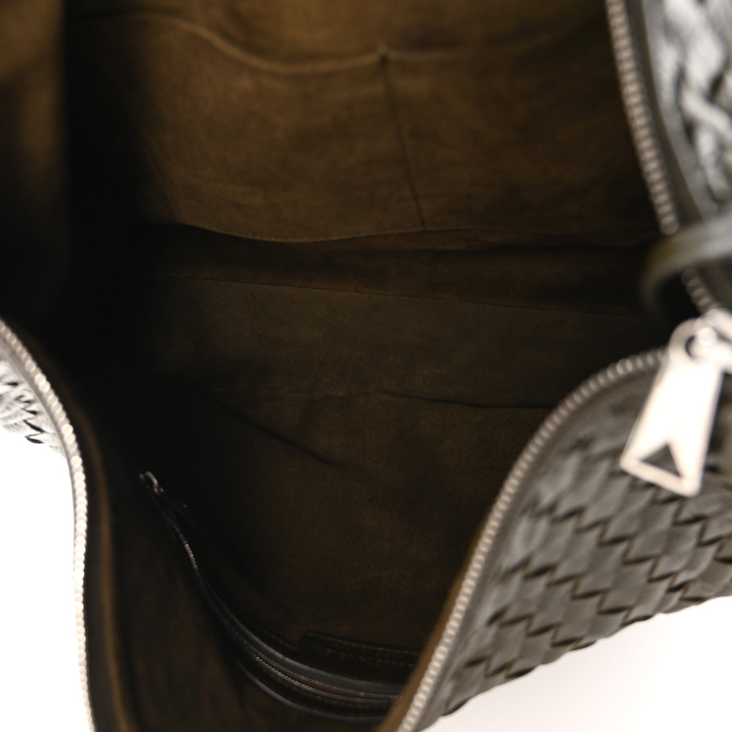 Deerskin Intrecciato Medium Traveler Hobo Kaki — view 4