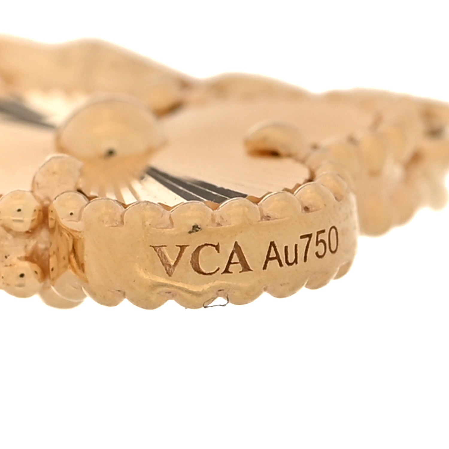18K Yellow Gold 5 Motifs Guilloche Vintage Alhambra Bracelet — view 5