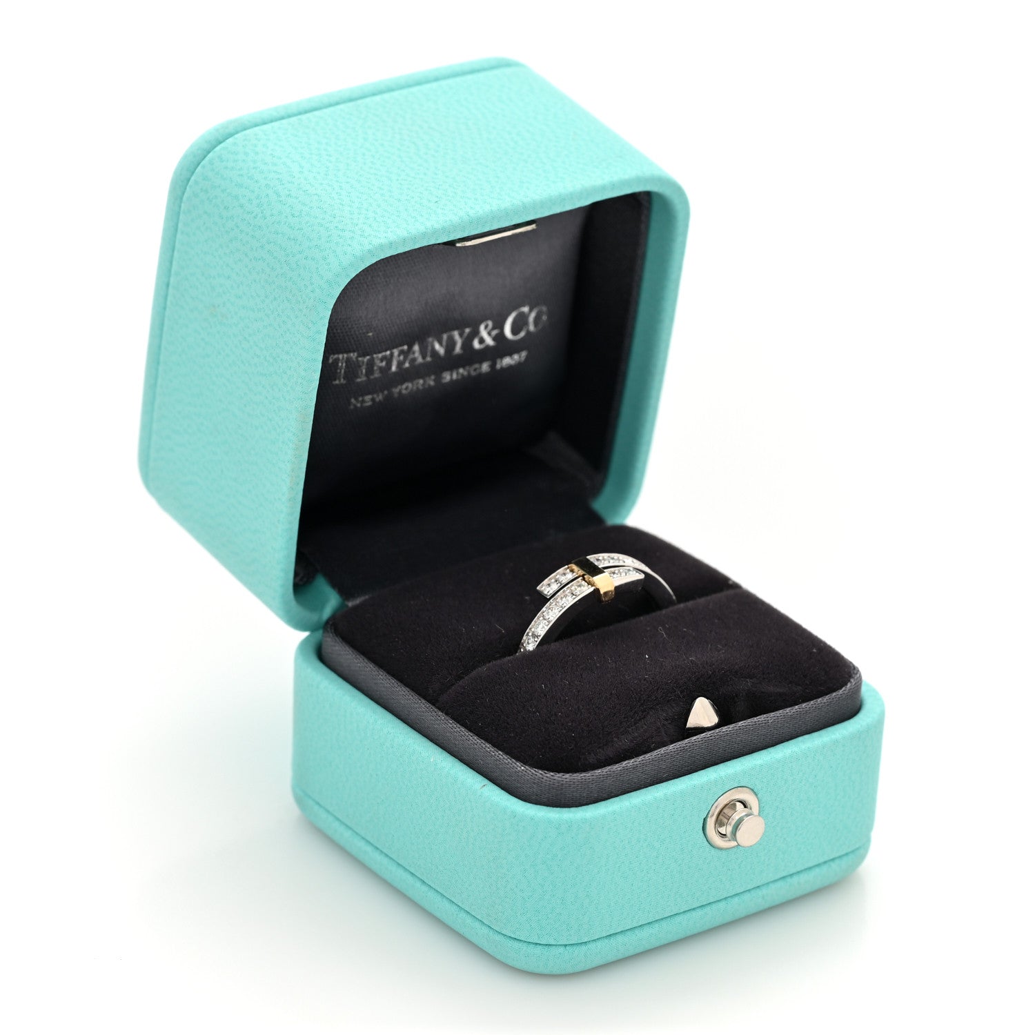 18K Yellow Gold Platinum Diamond Edge Bypass Ring 51 5.75 — view 5