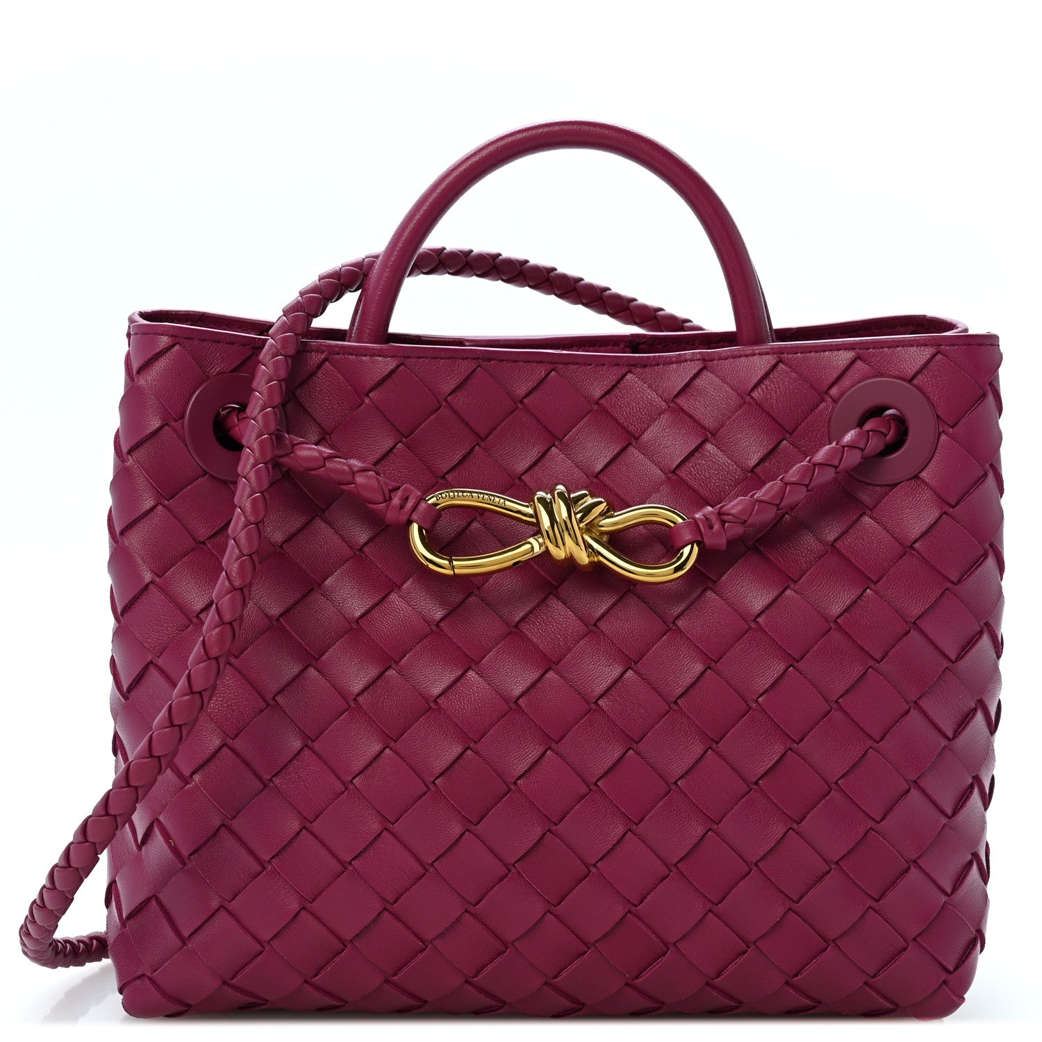 Nappa Intrecciato Small Andiamo Shoulder Bag Cinnabar