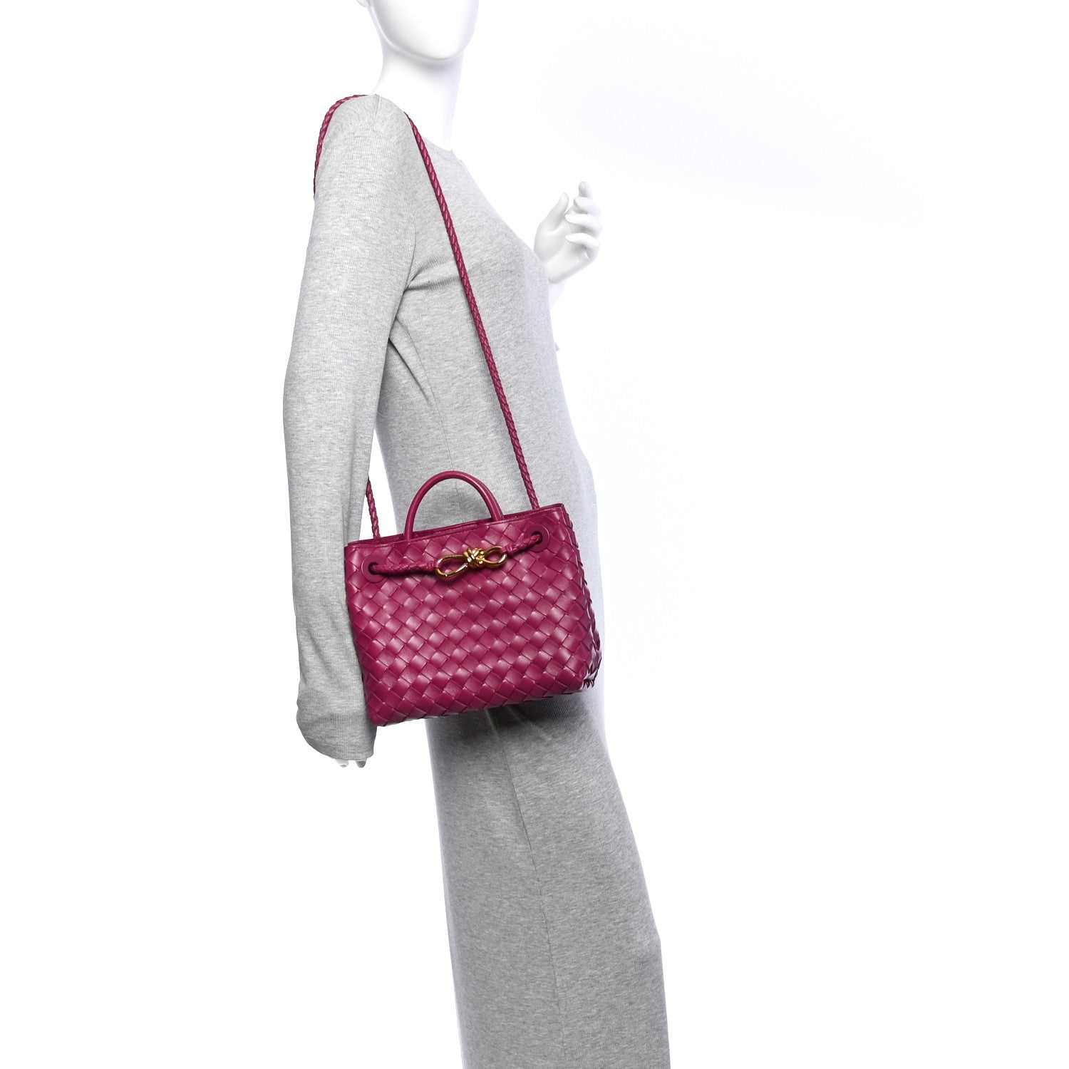 Nappa Intrecciato Small Andiamo Shoulder Bag Cinnabar — view 2