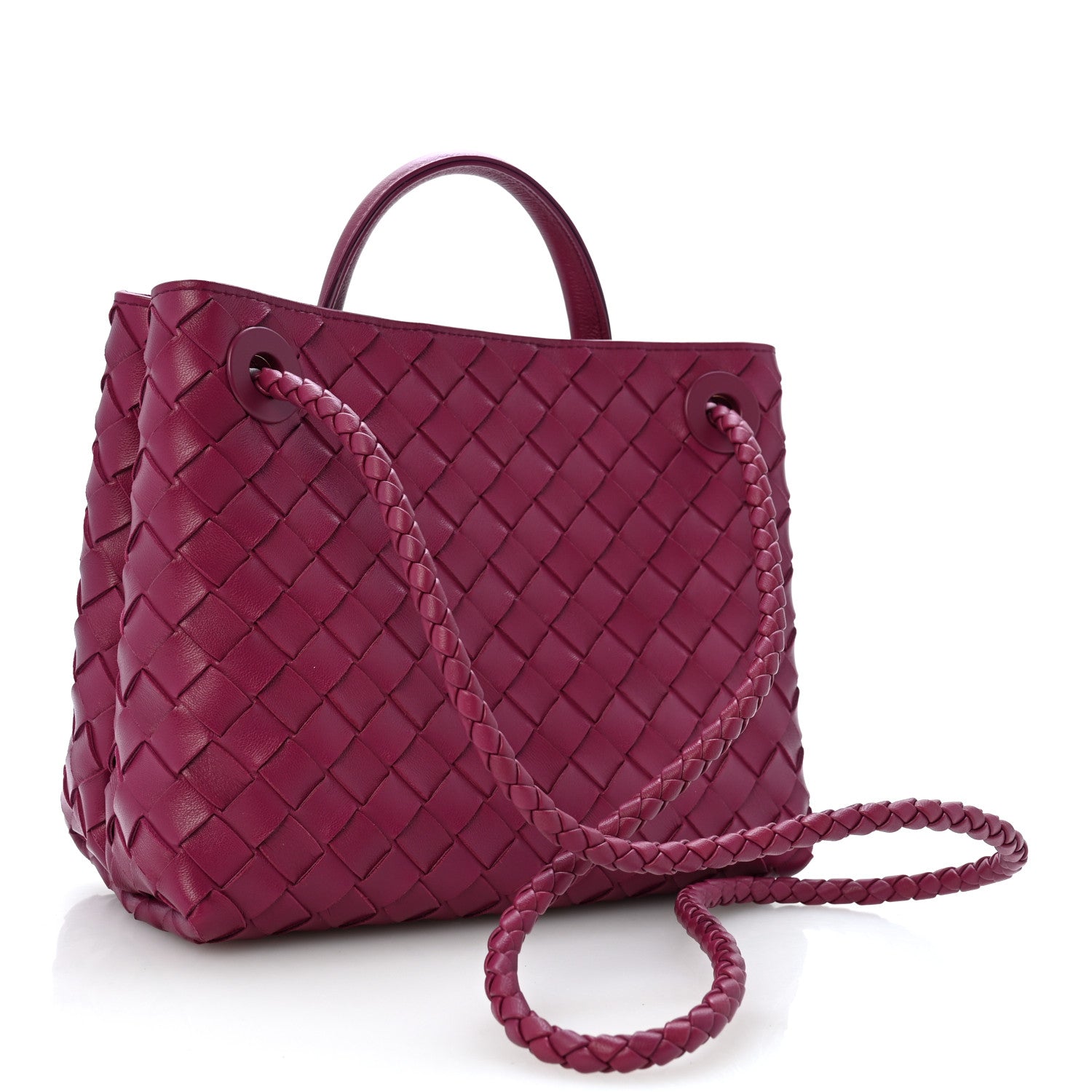 Nappa Intrecciato Small Andiamo Shoulder Bag Cinnabar — view 3