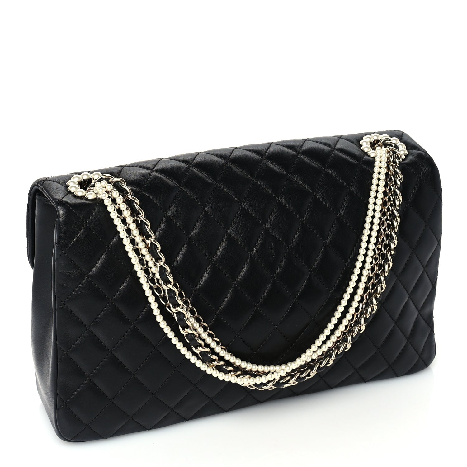 Lambskin Medium Westminster Pearl Flap Black — view 3