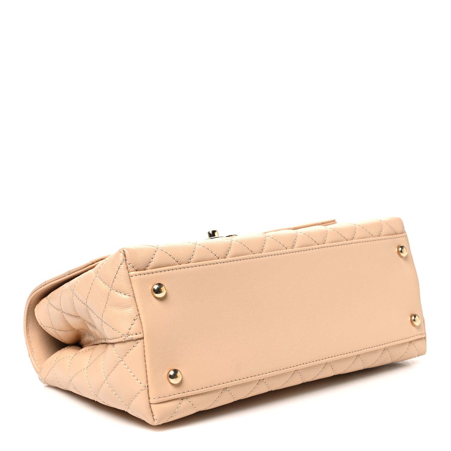 Caviar Quilted Small Coco Handle Flap Beige — view 4