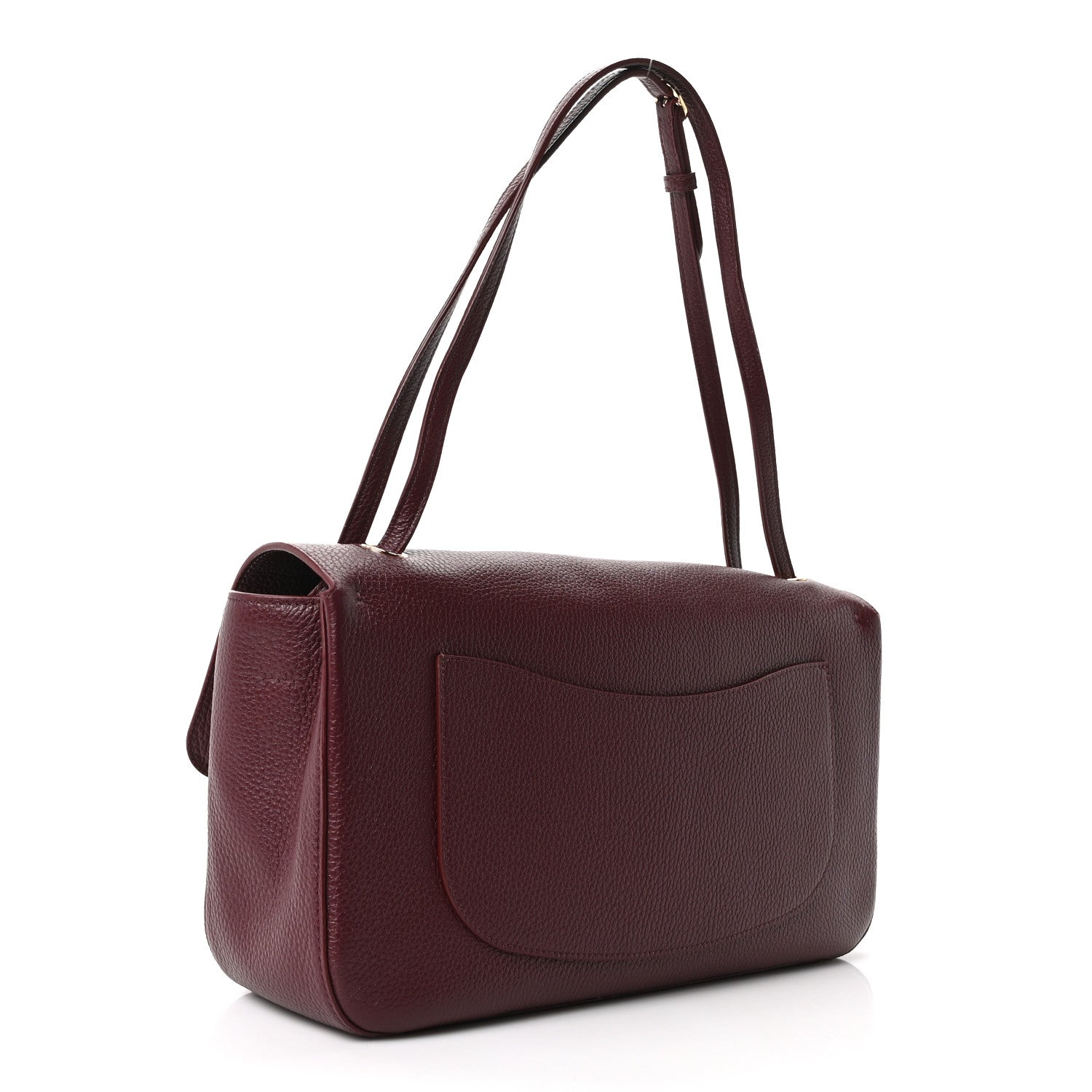 Grained Calfskin Small Souplissimo Maxi Flap Burgundy — view 3