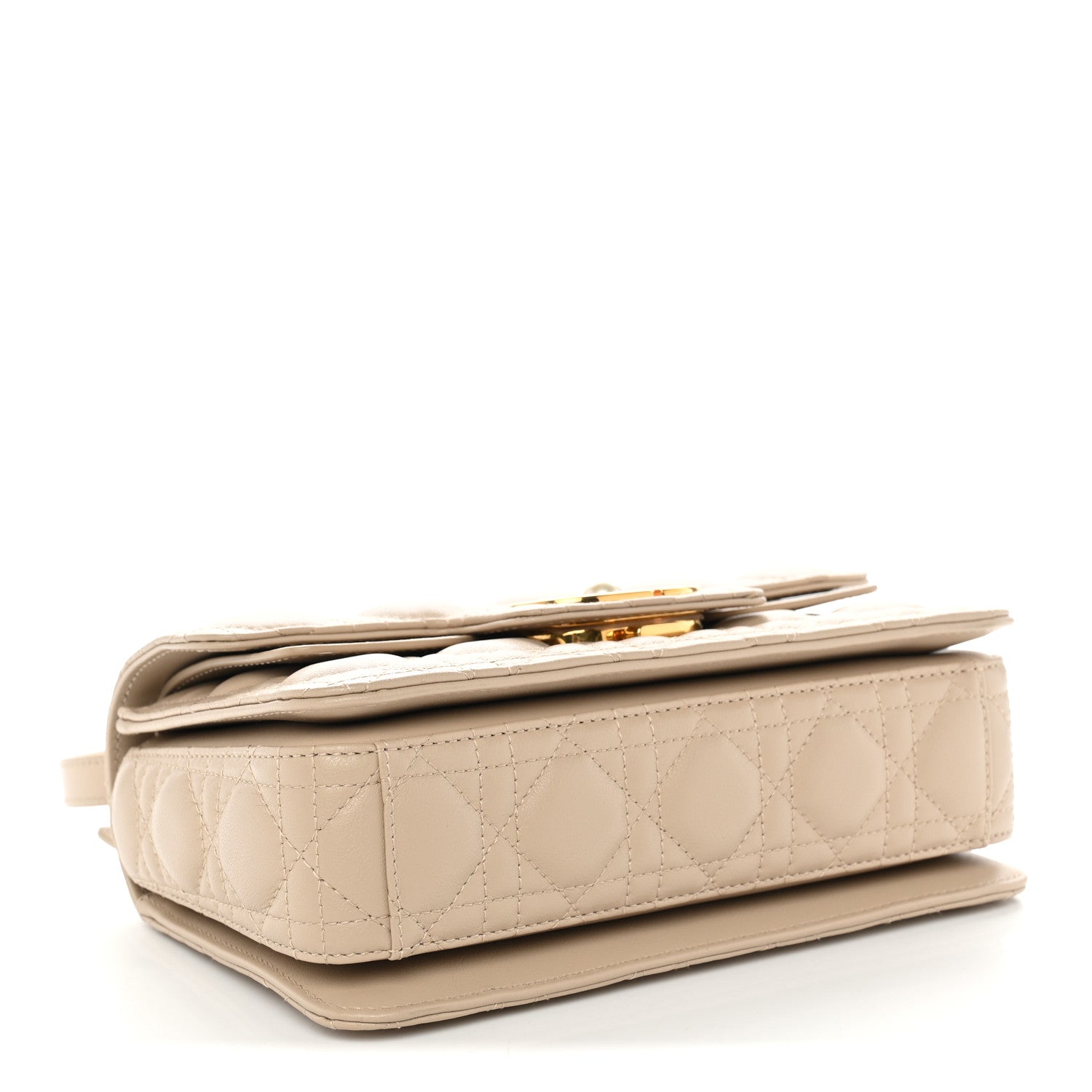 Calfskin Cannage Small Jolie Top Handle Bag Powder Beige — view 4