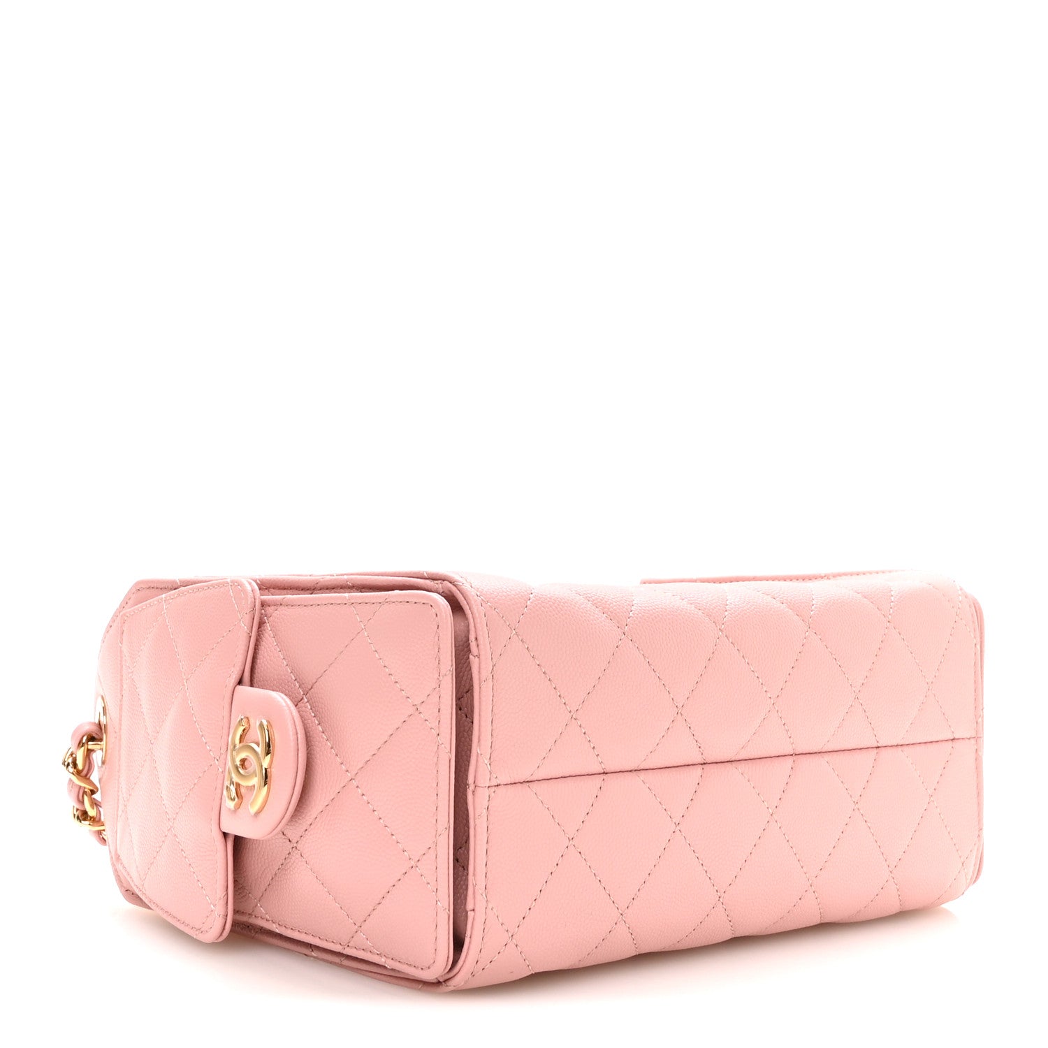 Caviar Quilted Mini Chanel 25 Handbag Pink — view 4