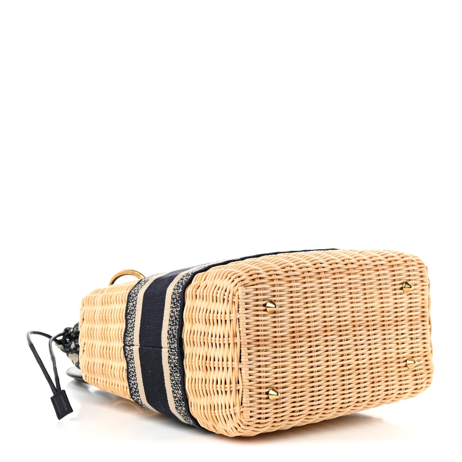 Wicker Oblique Medium Lady Dior Bag Blue — view 4
