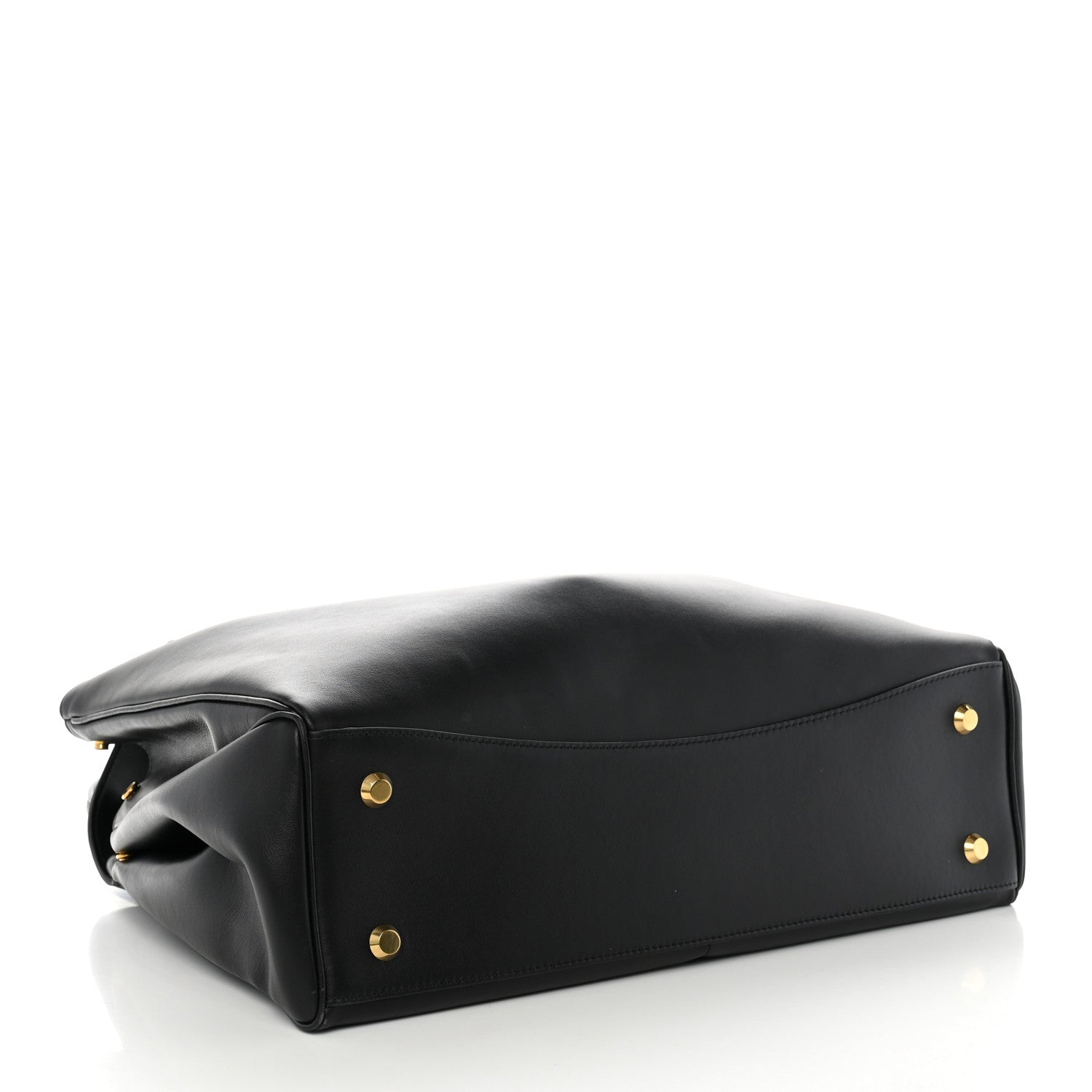 Smooth Calfskin Large Rodeo Top Handle Handbag Black — view 4