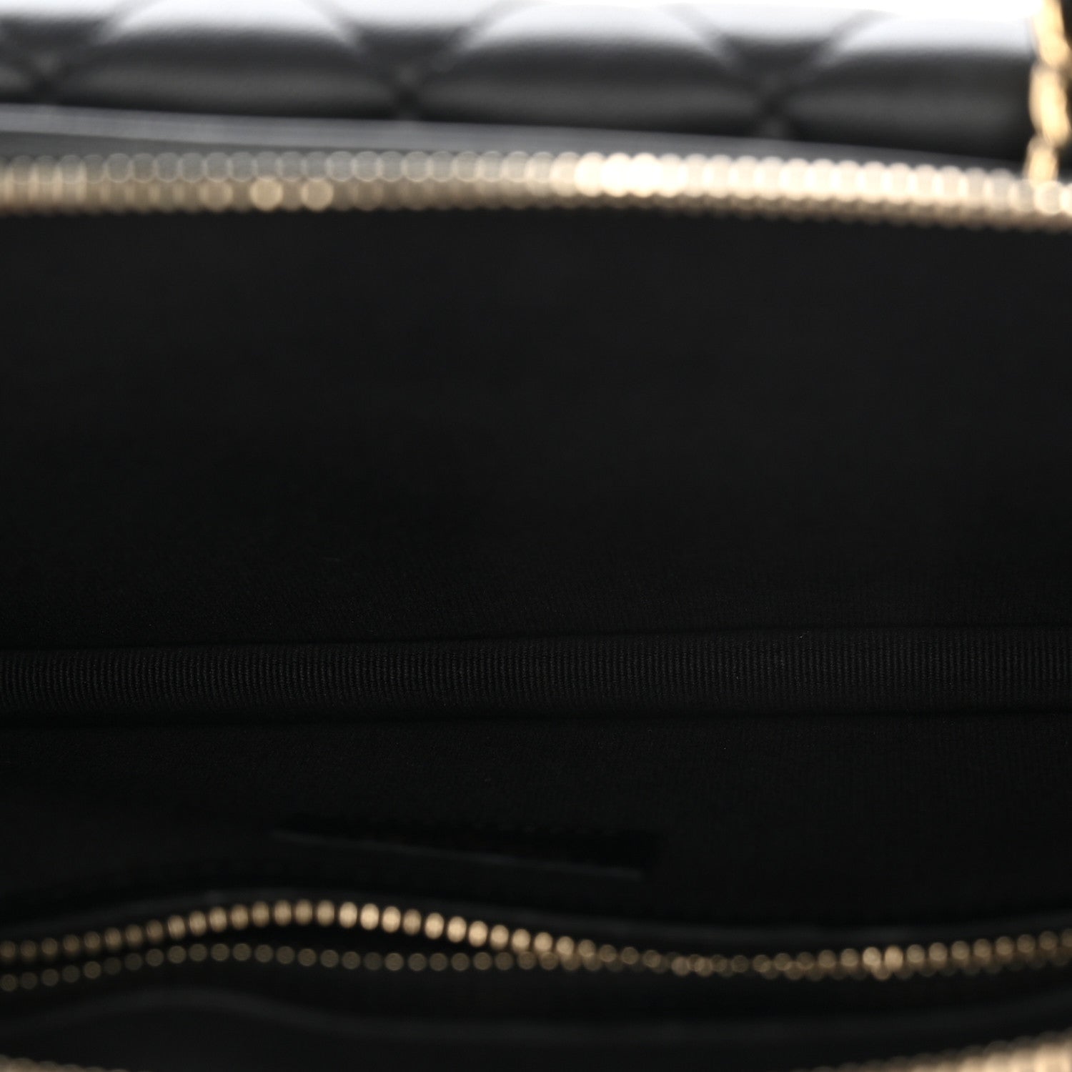 Lambskin Quilted Chain Top Handle Clutch With Chain Black — view 5