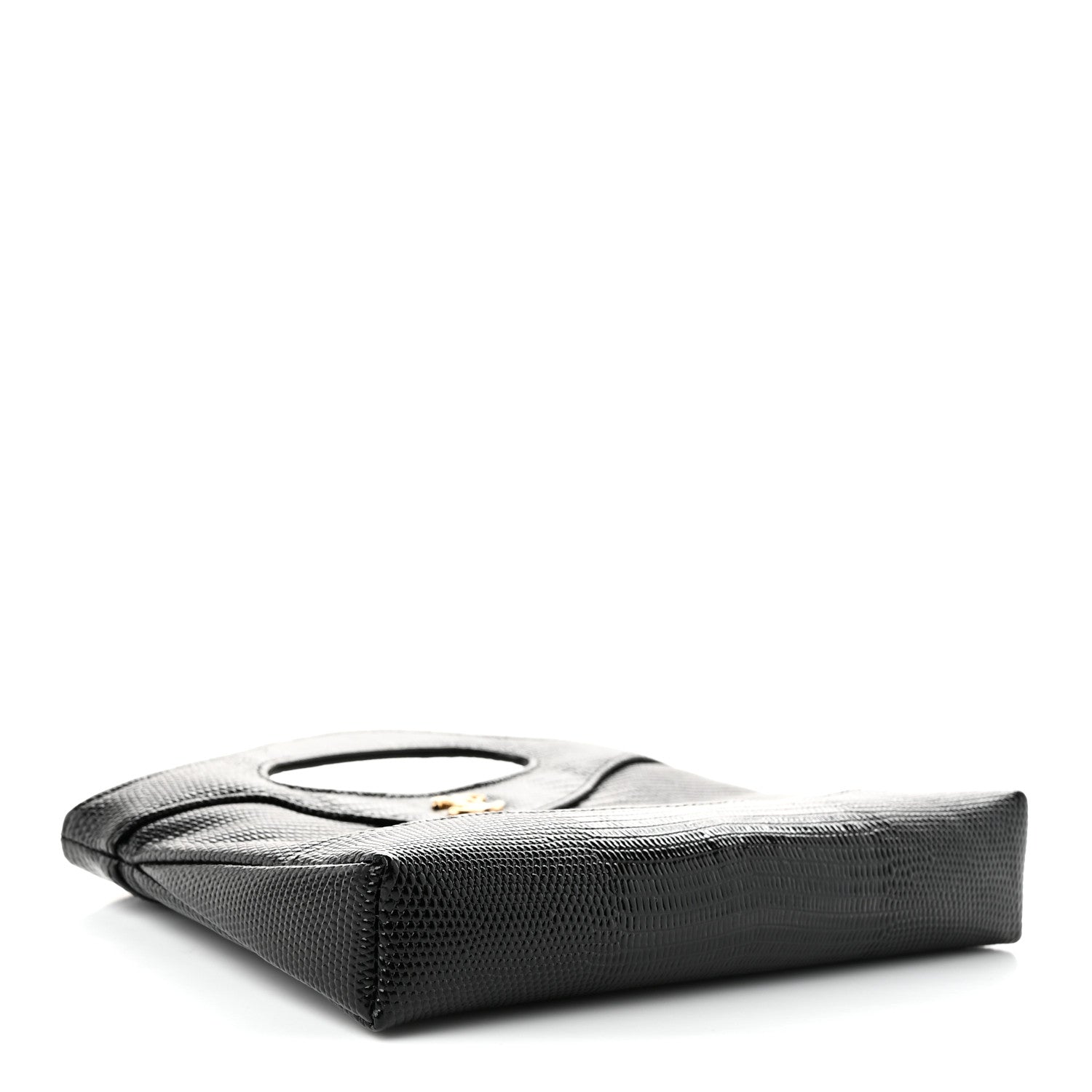 Calfskin Lizard Embossed Quilted Nano 31 Shopping Bag Black — view 4