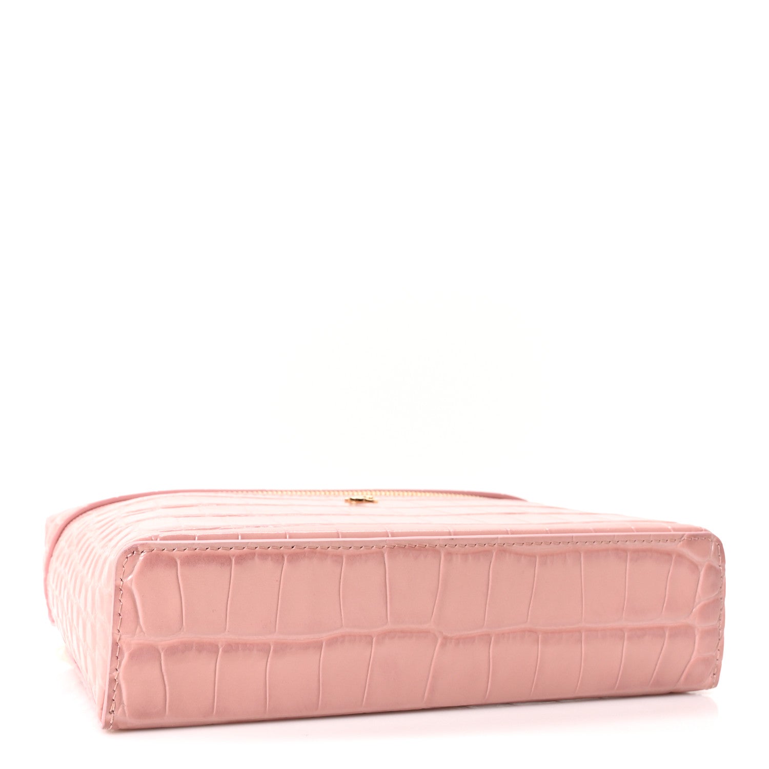 Calfskin Crocodile Embossed Crococo Exoticoco Vanity With Chain Light Pink — view 4