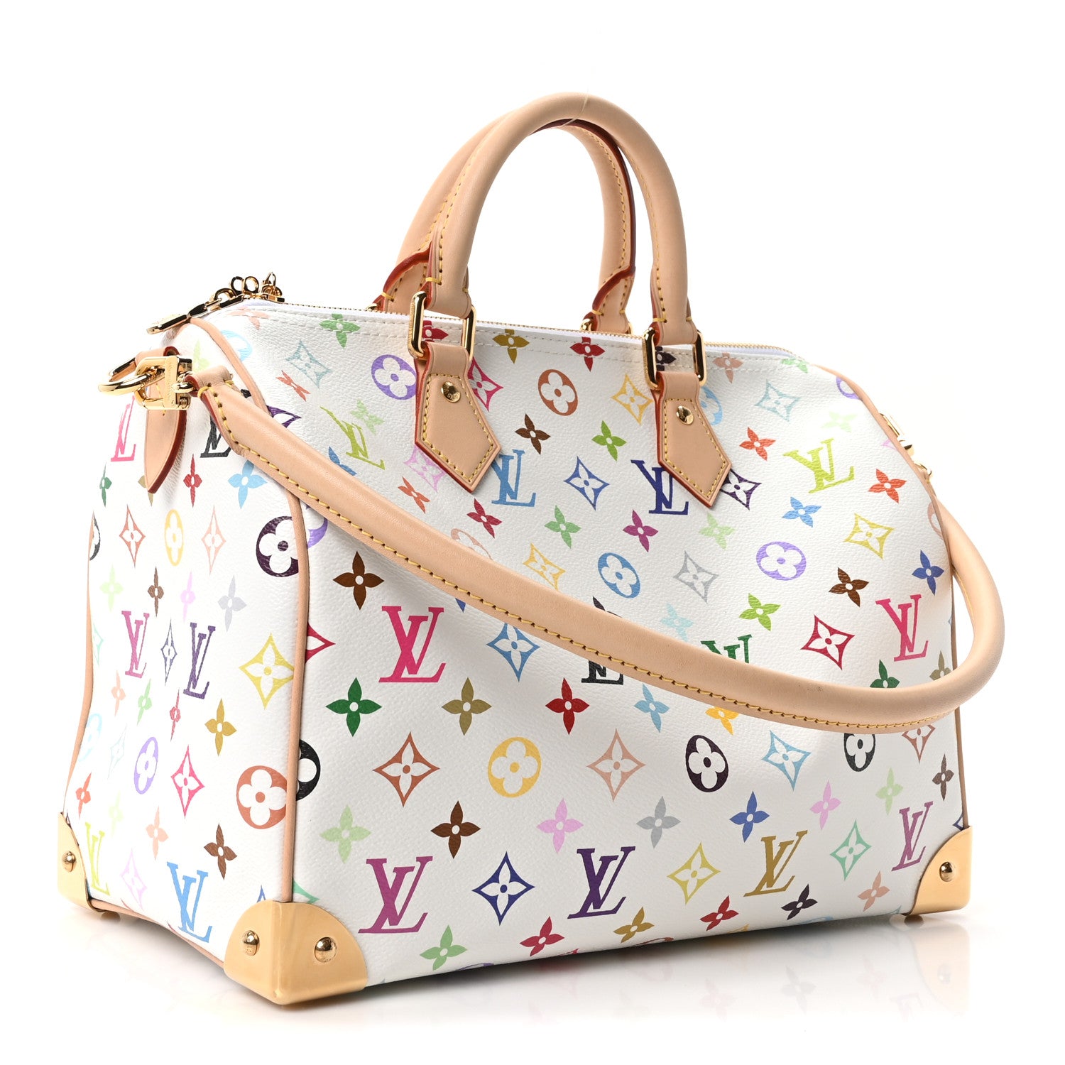 LV X TM Monogram Multicolor Speedy Soft 30 White — view 3