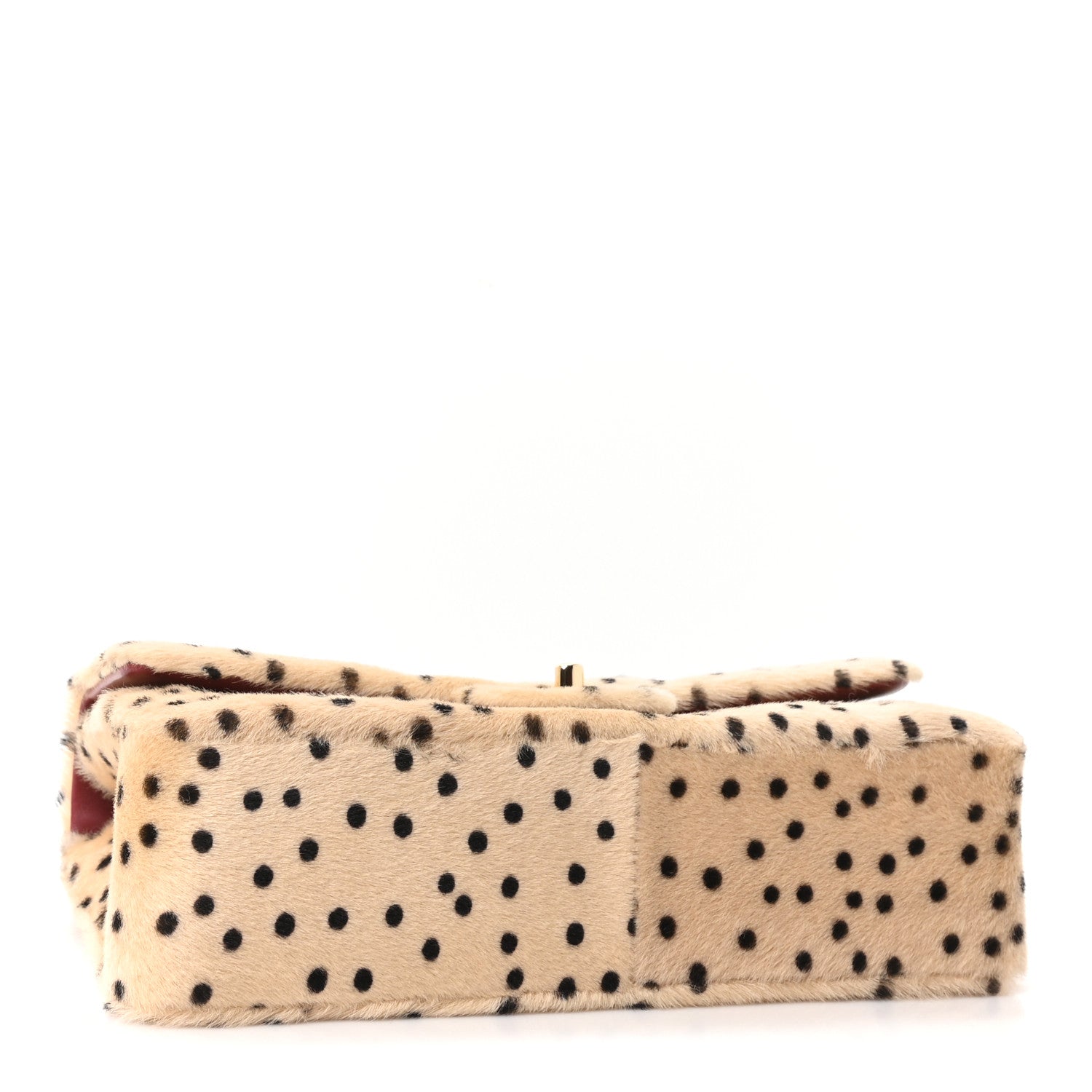 Pony Hair Cheetah Printed Creative Fabrics Flap Light Beige Black — view 4