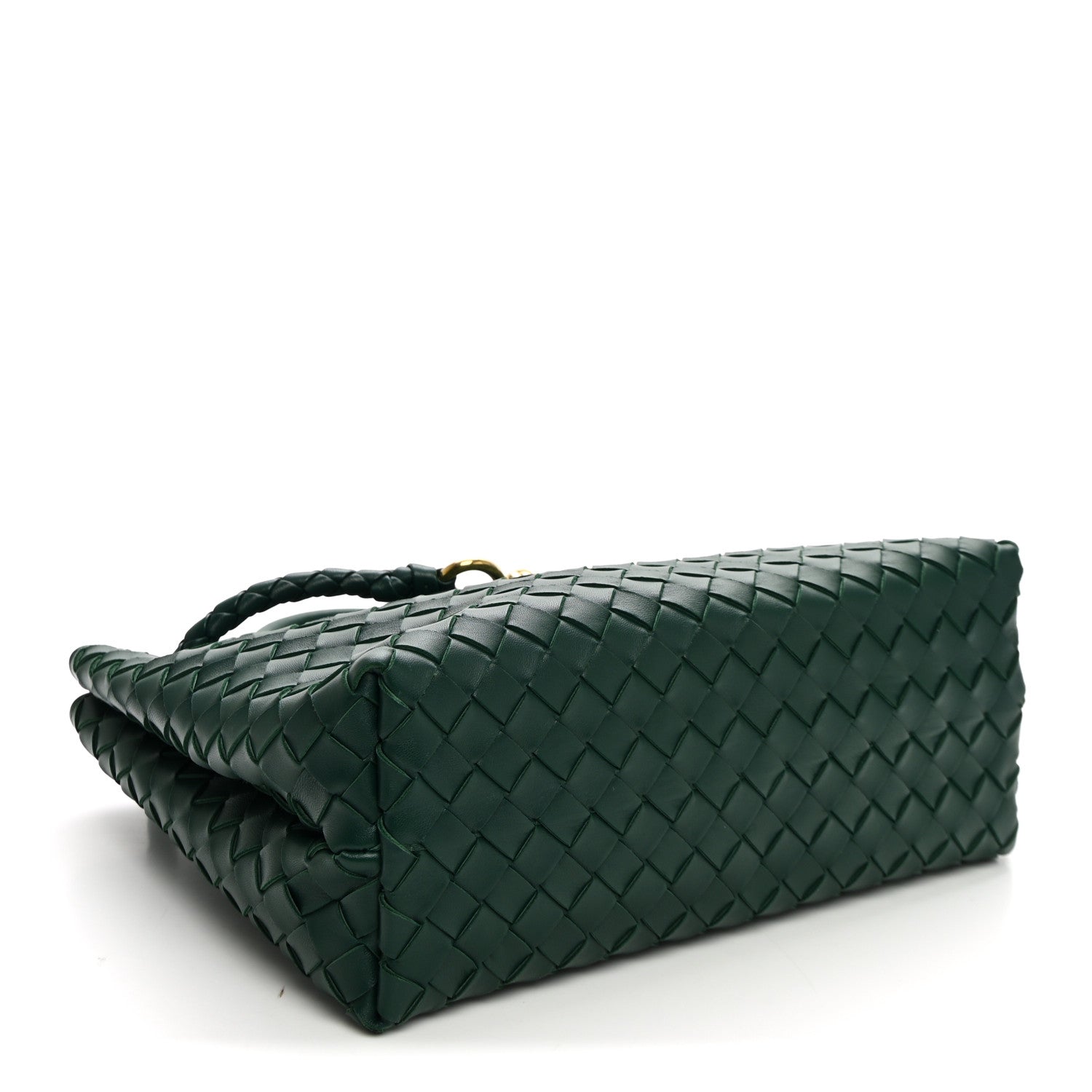 Nappa Intrecciato Medium Andiamo Shoulder Bag Emerald Green — view 4