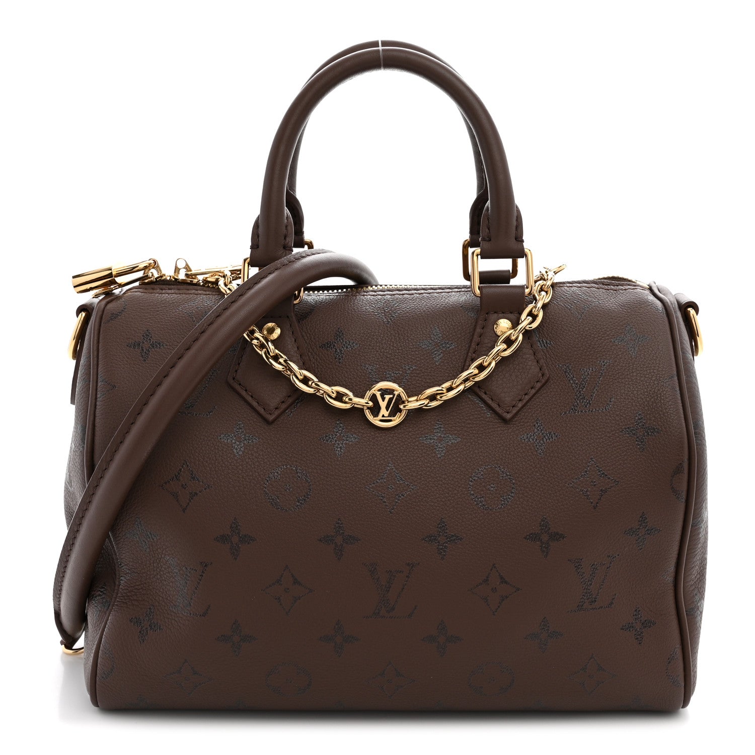 Calfskin LV Bliss Speedy Bandouliere 25 Brun