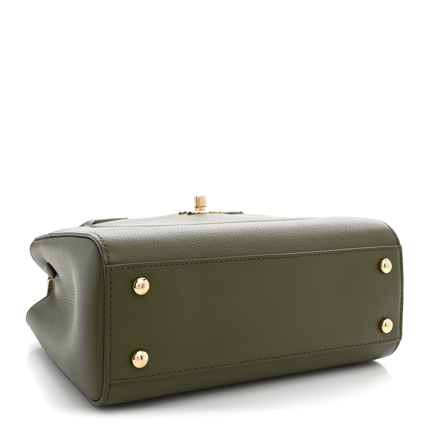 Grained Calfskin Mini Neo Executive Shopper Tote Khaki — view 4