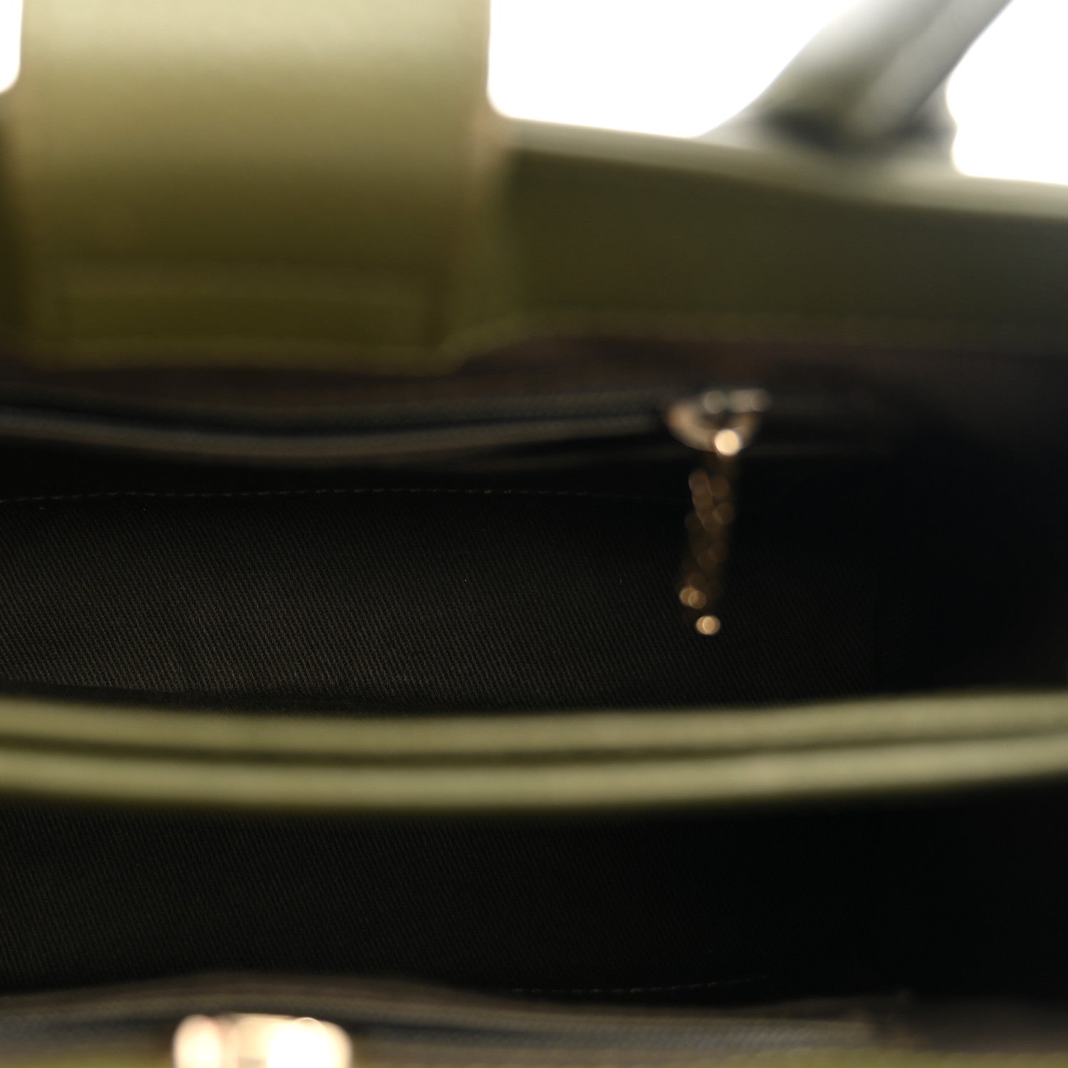 Grained Calfskin Mini Neo Executive Shopper Tote Khaki — view 5