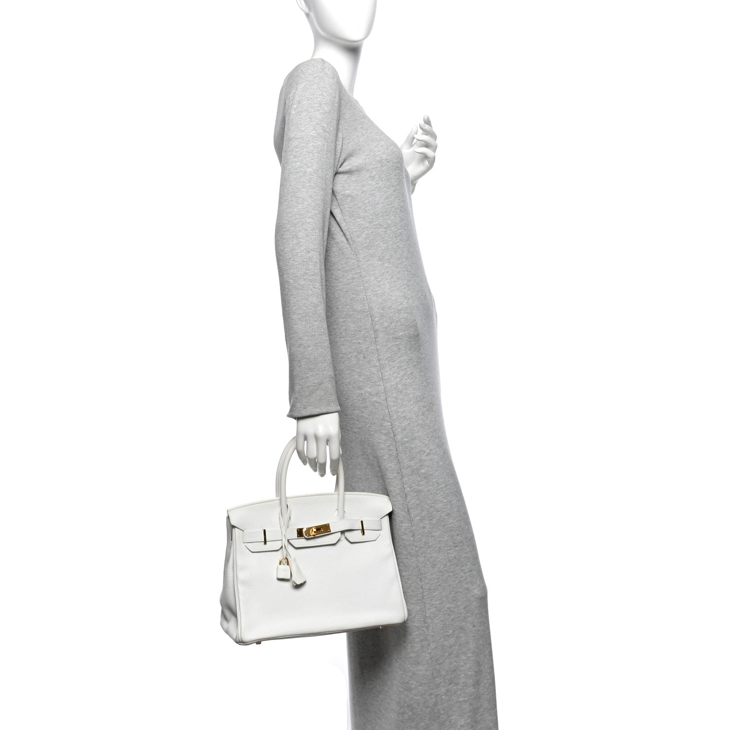 Taurillon Clemence Birkin 30 White — view 2